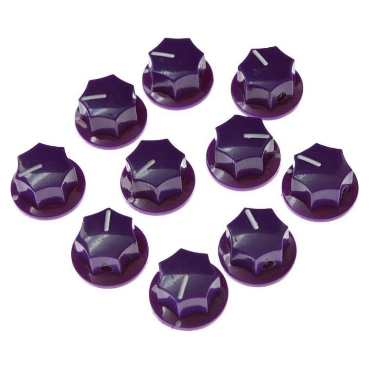 Perillas de Amplificador KAISH 10pcs Púrpura con Inserto de Latón