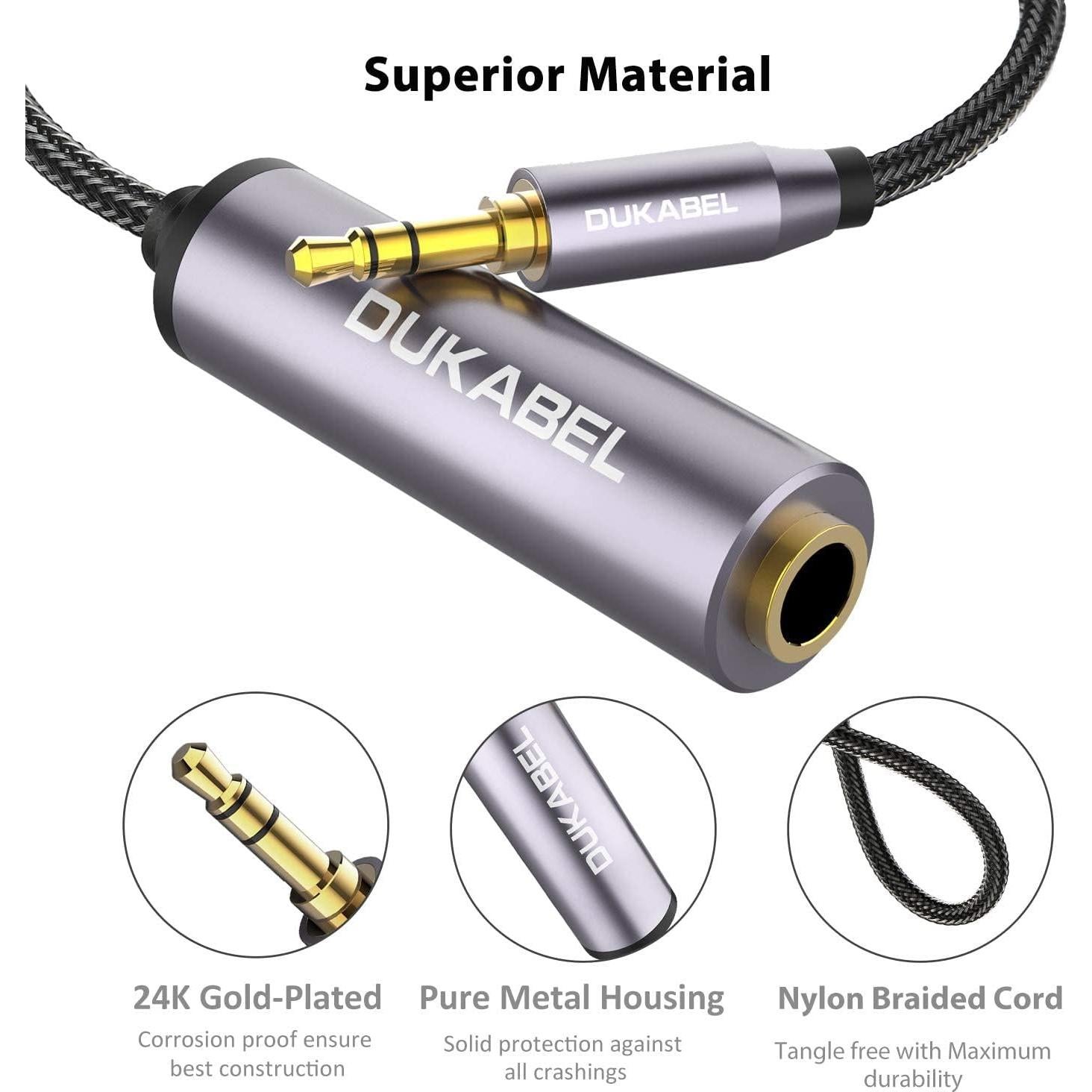 Adaptador de Auriculares 1/4 Femenino a 3.5mm Masculino DuKabel 30CM