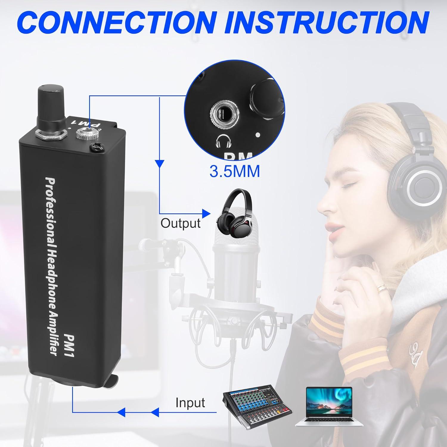 Amplificador de Auriculares XLR a 3.5mm Yingtuyou AIOP23