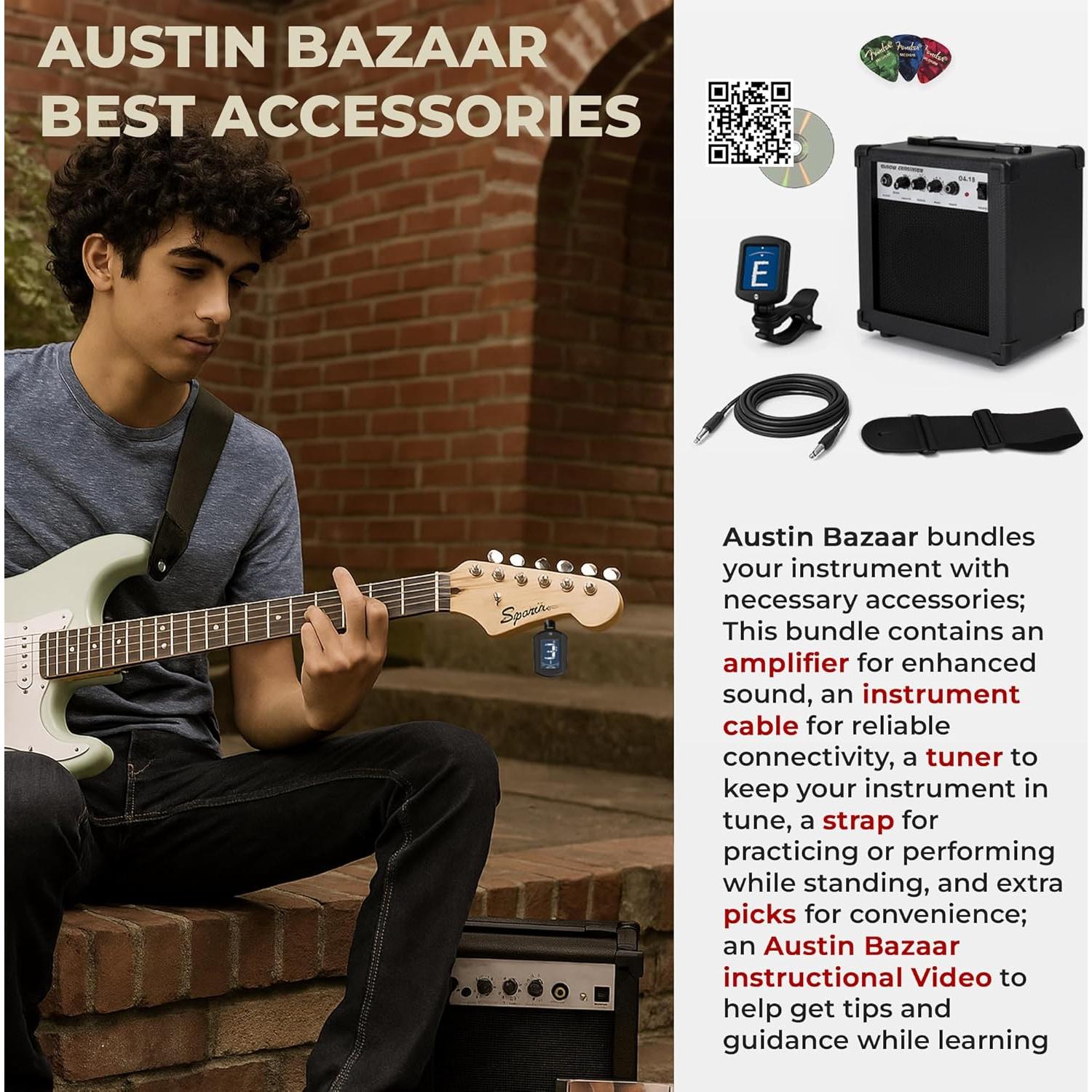 Guitarra eléctrica Squier Mini Strat Verde Surf para niños