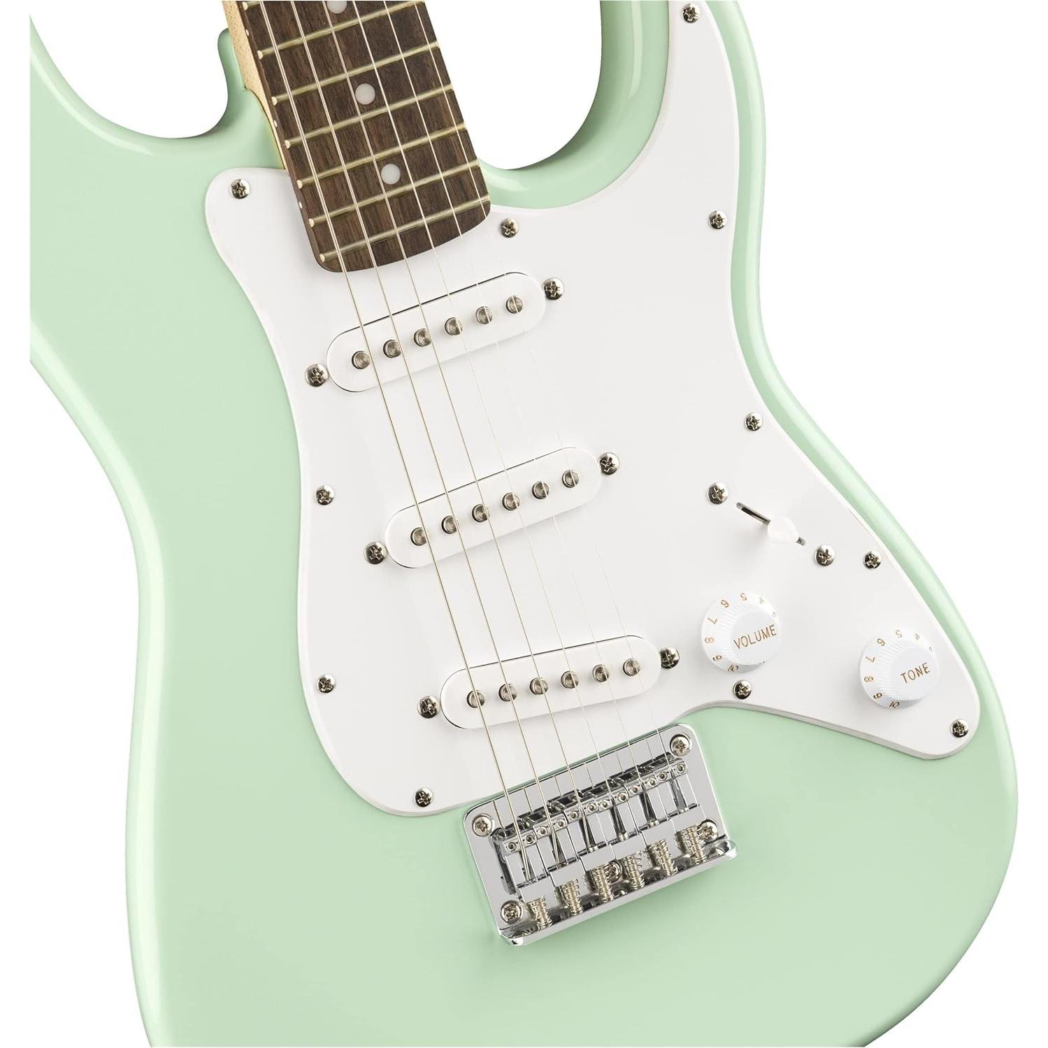 Guitarra eléctrica Squier Mini Strat Verde Surf para niños