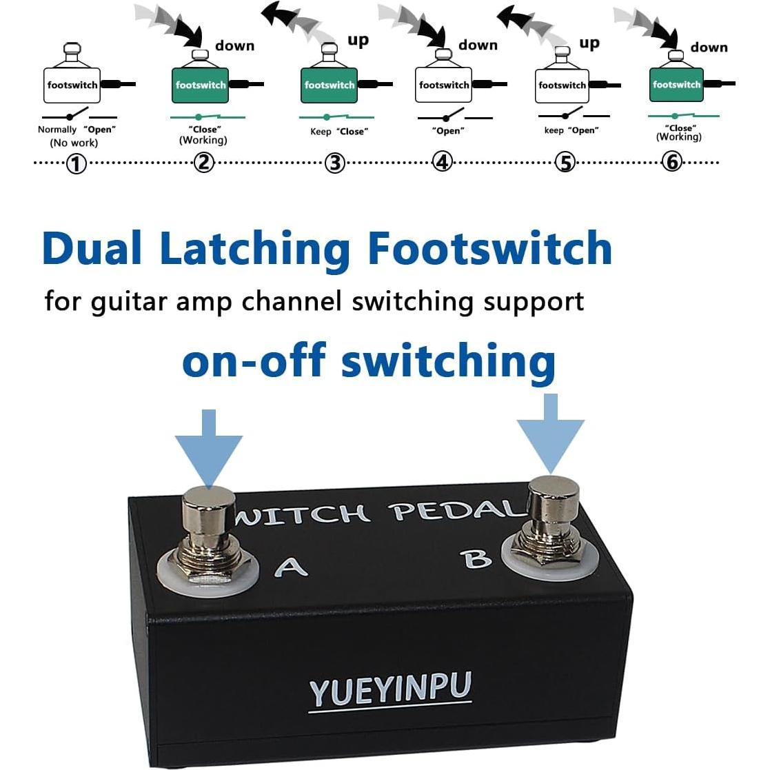 Pedal Interruptor Doble Retención Aslin Dane K11-01 con Cable TRS