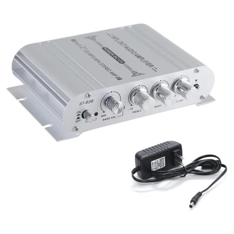 Amplificador Mini 2.1 Sundeer 80W Hi-Fi RCA 12V para Altavoces