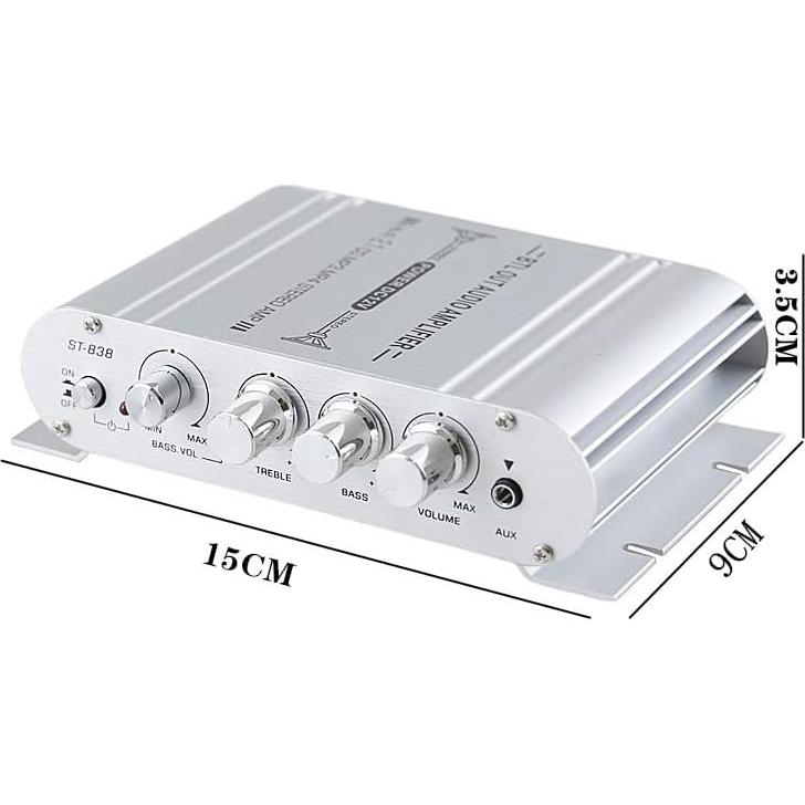 Amplificador Mini 2.1 Sundeer 80W Hi-Fi RCA 12V para Altavoces