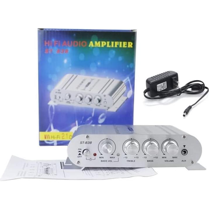 Amplificador Mini 2.1 Sundeer 80W Hi-Fi RCA 12V para Altavoces