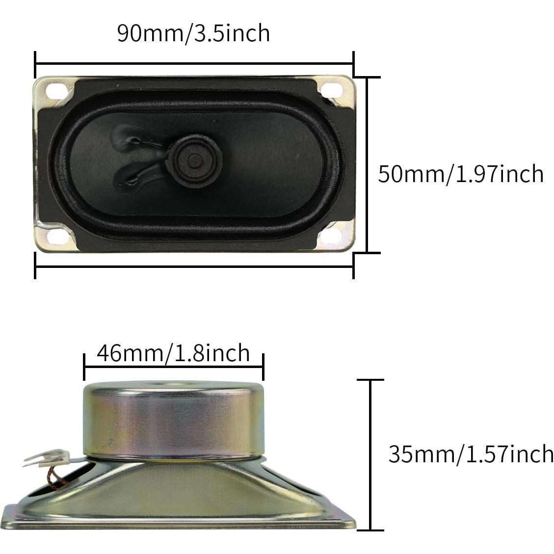 Altavoz Estéreo 4Ohm 10W JRGKJCP 90mm Rango Completo 2 Piezas