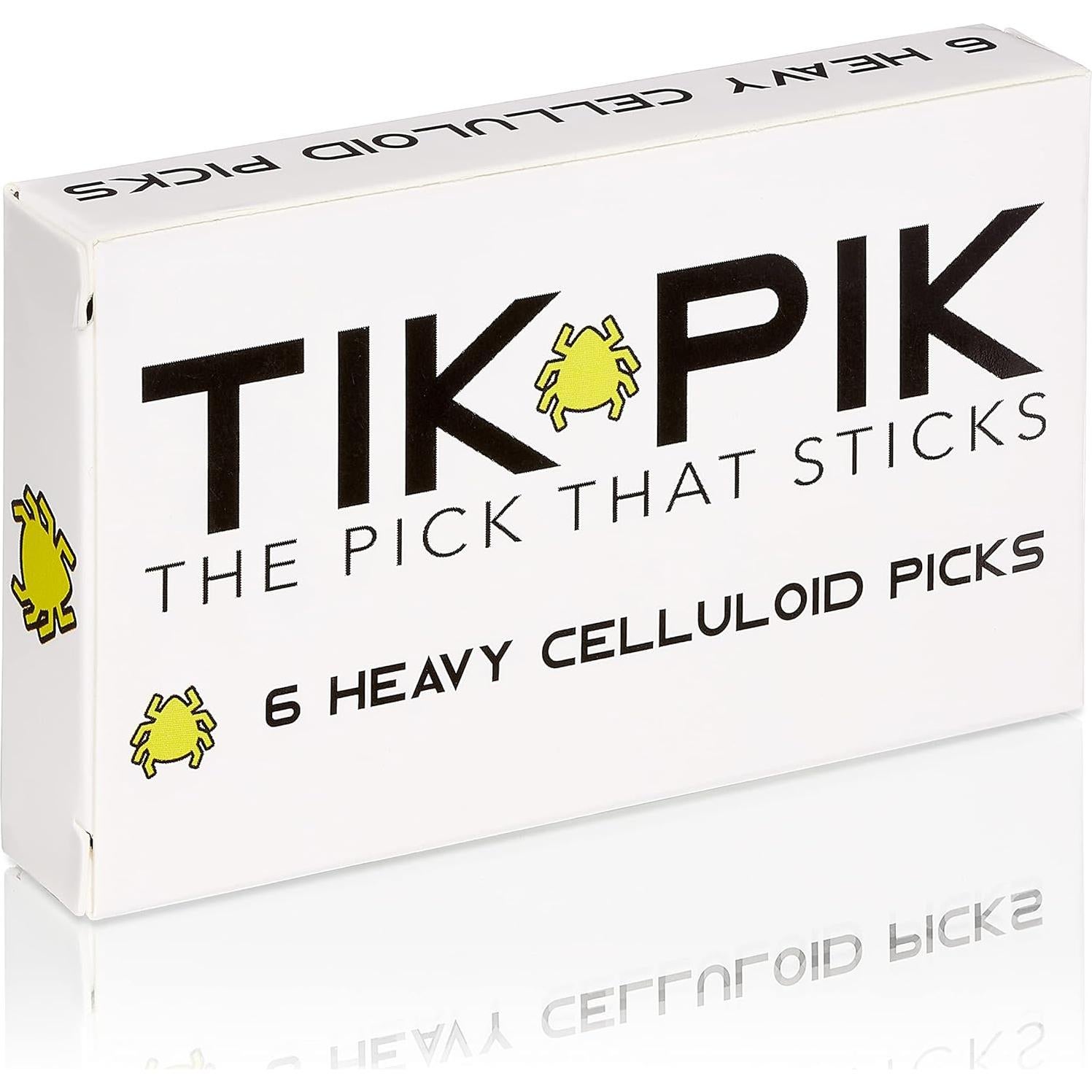 Paquete de 6 Púas de Guitarra TIK PIK Negro 0.96mm Pesado