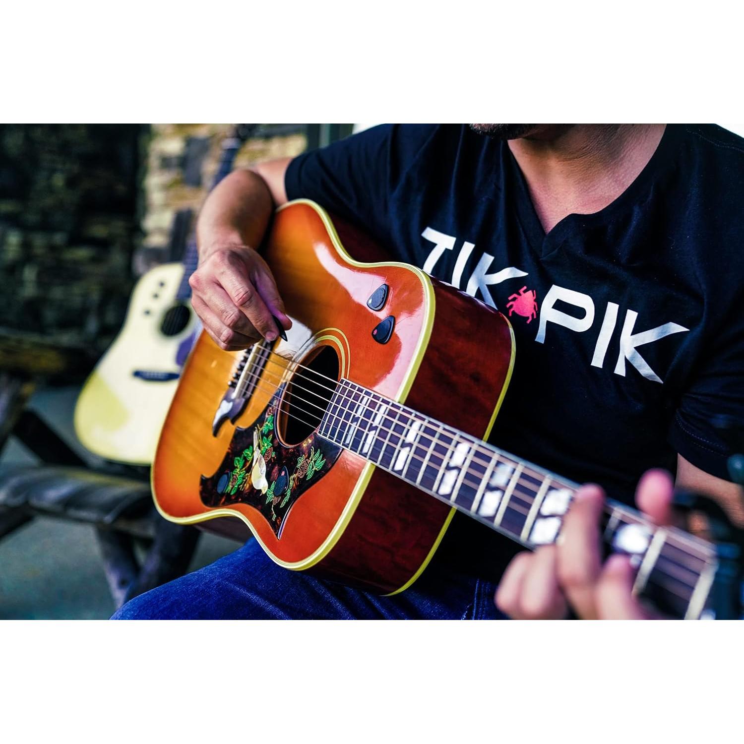 Paquete de 6 Púas de Guitarra TIK PIK Negro 0.96mm Pesado