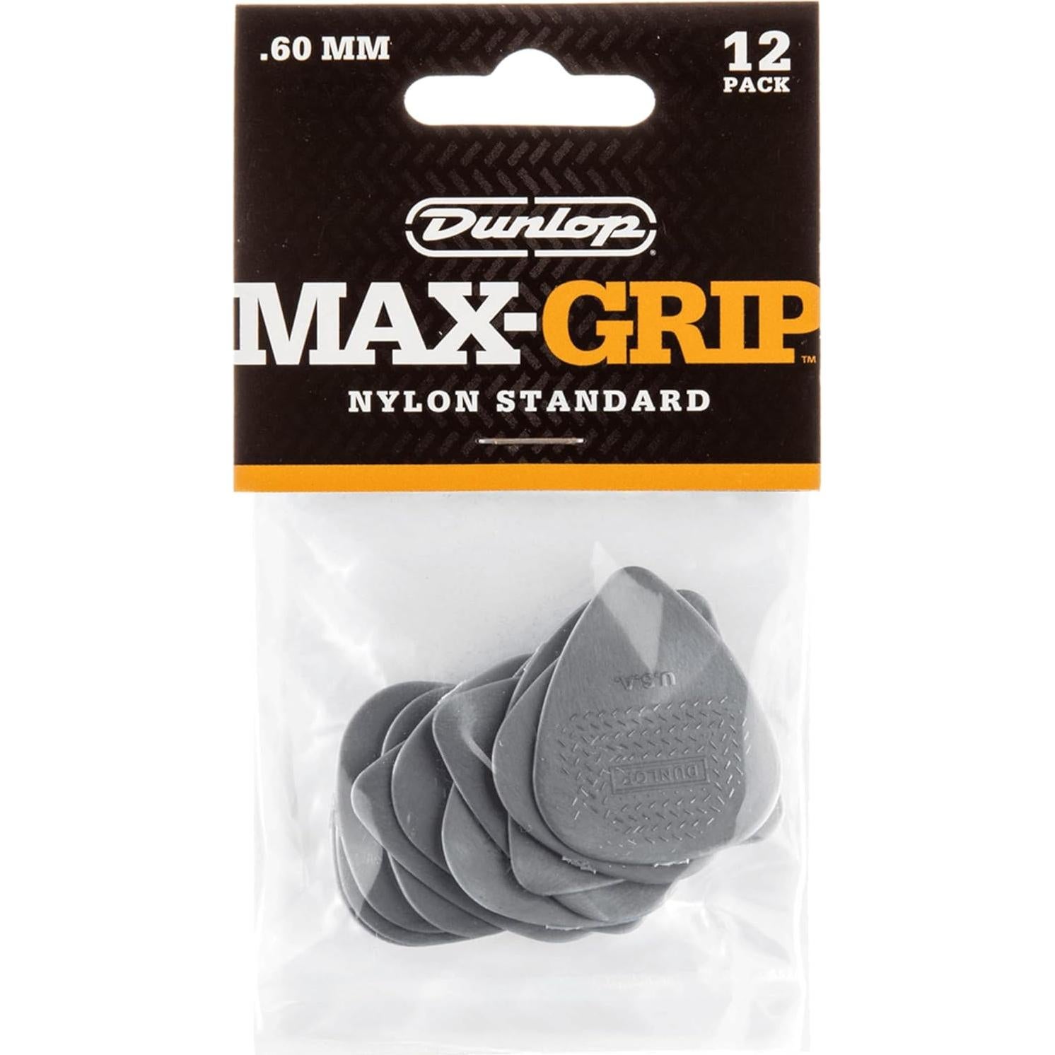 Picos de Guitarra Dunlop Max Grip Nylon 12 Pack 0.60mm