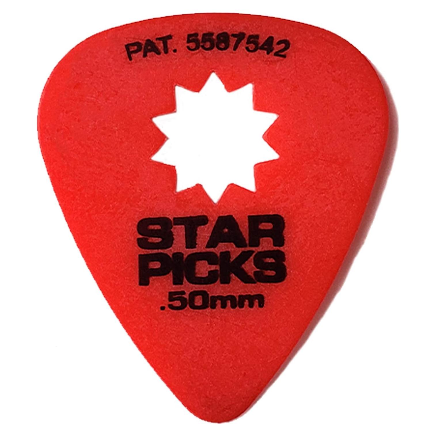 72 Púas de Guitarra Everly Star Picks 0.50mm Rojo