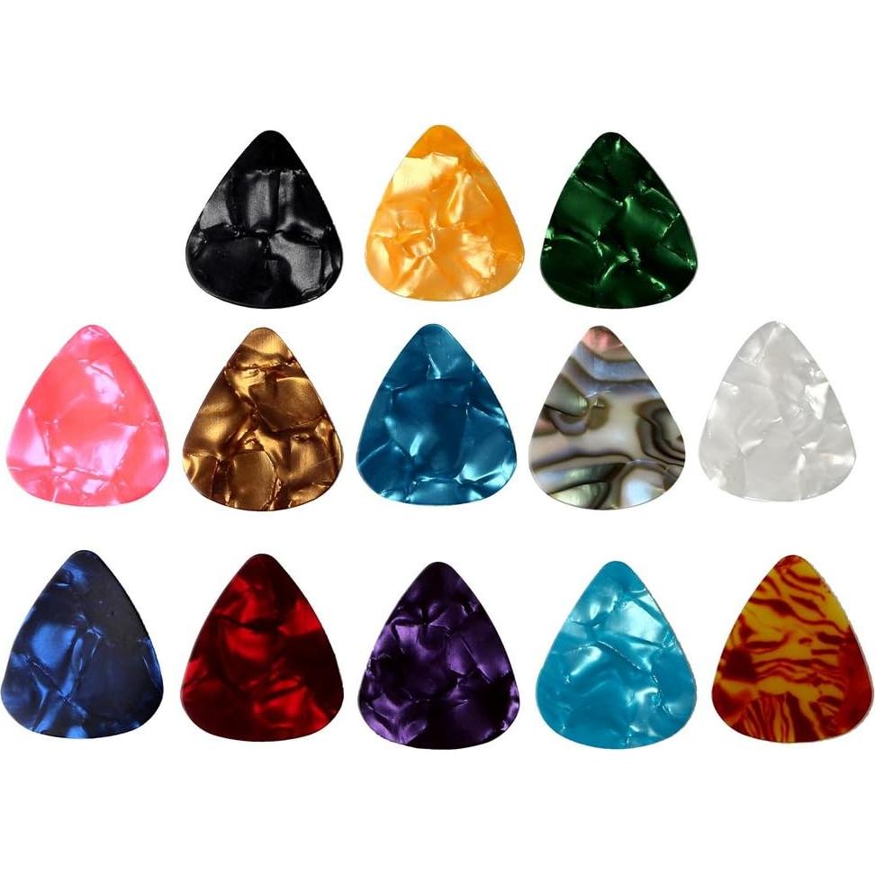 60 Púas de Guitarra Celluloide Multicolor 0.46mm 0.71mm 0.96mm