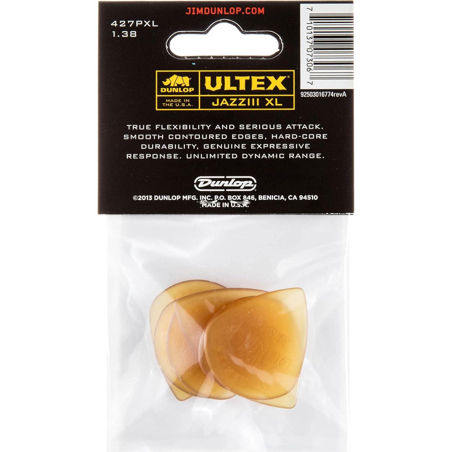 Puas de Guitarra Dunlop Ultex Jazz III XL 1.38mm 6 Unidades