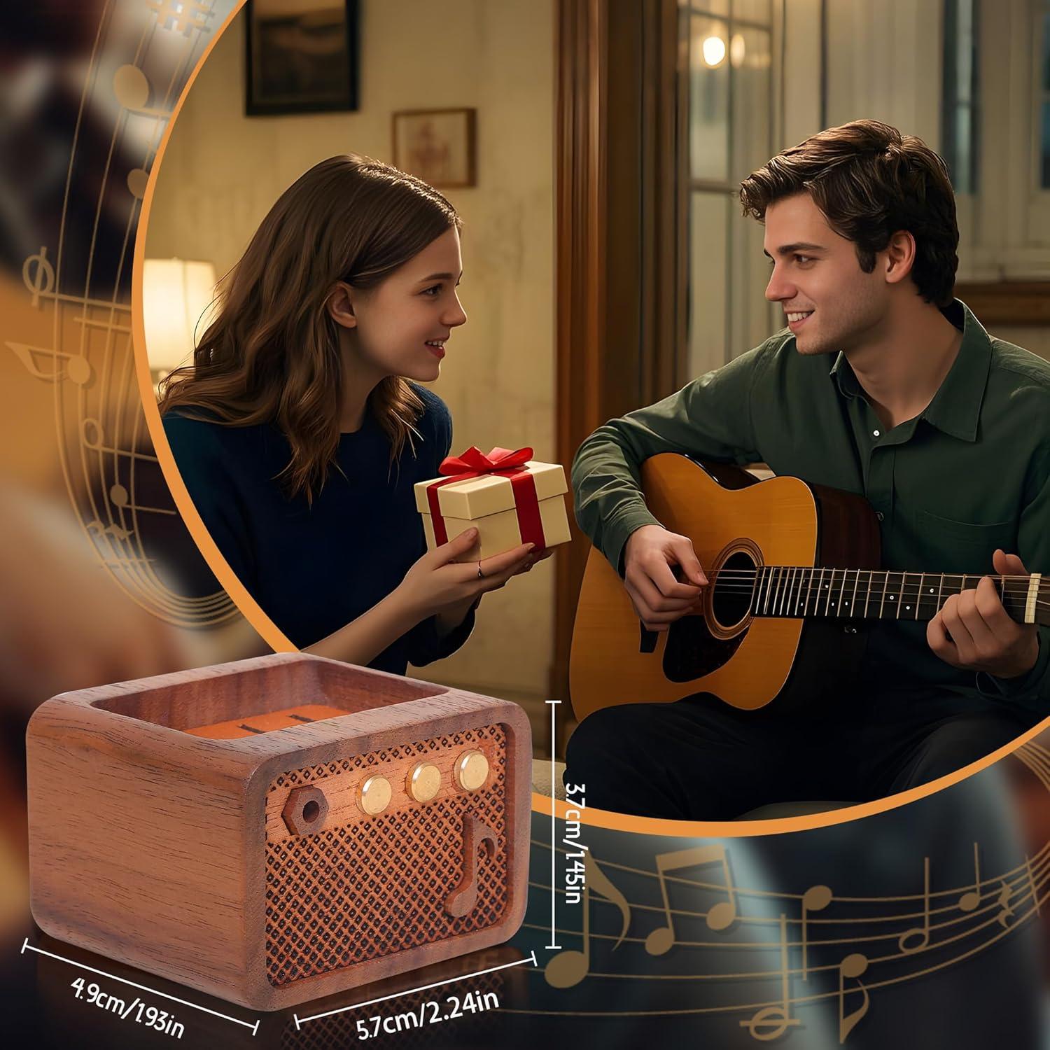 Soporte para Púas de Guitarra Estilo Amplificador de Madera