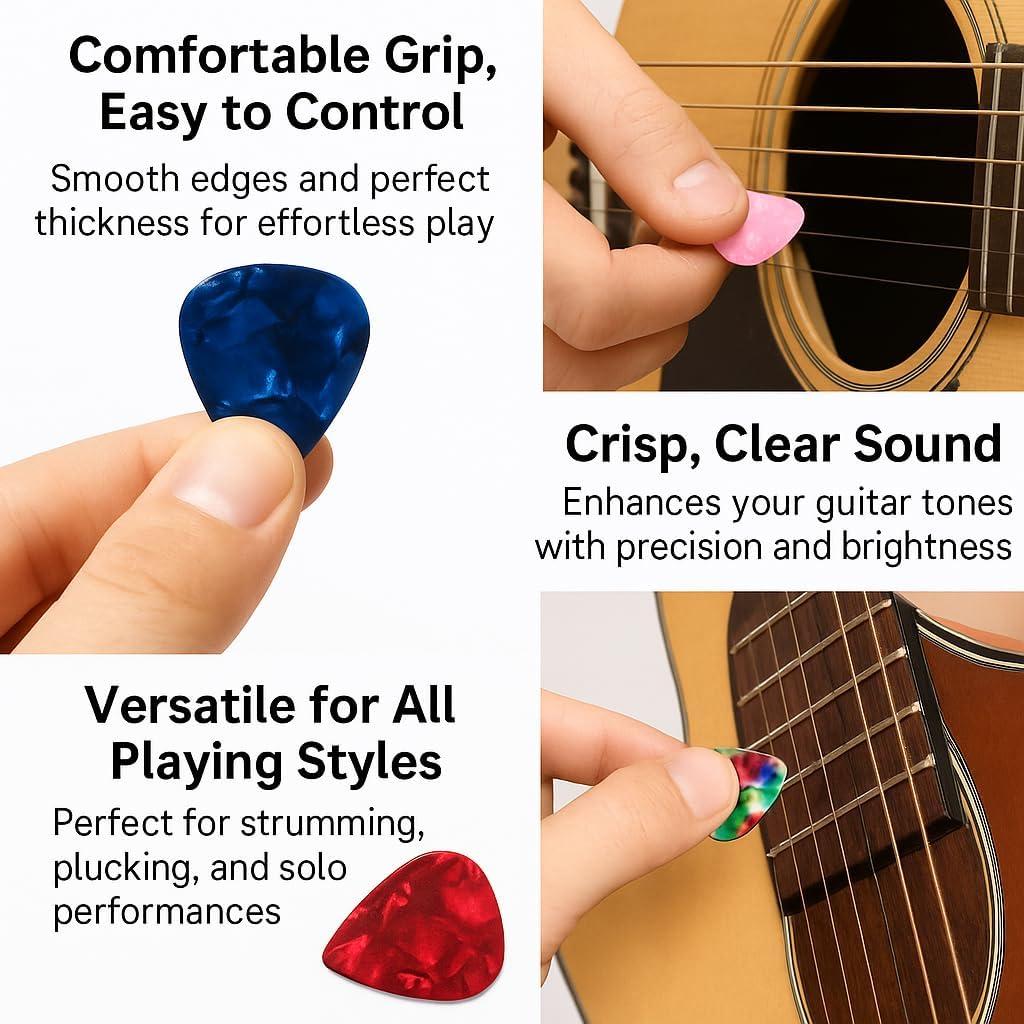 Puas de Guitarra I-MART Celuloide 0.46mm Multicolor Paquete 12