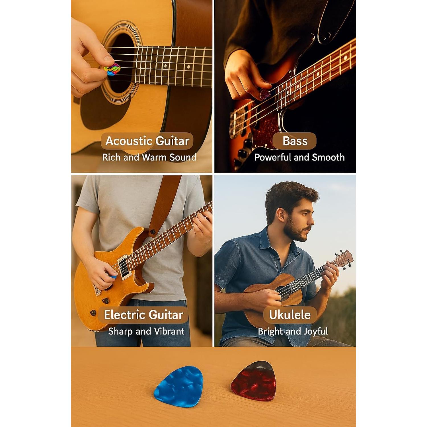 Puas de Guitarra I-MART Celuloide 0.46mm Multicolor Paquete 12