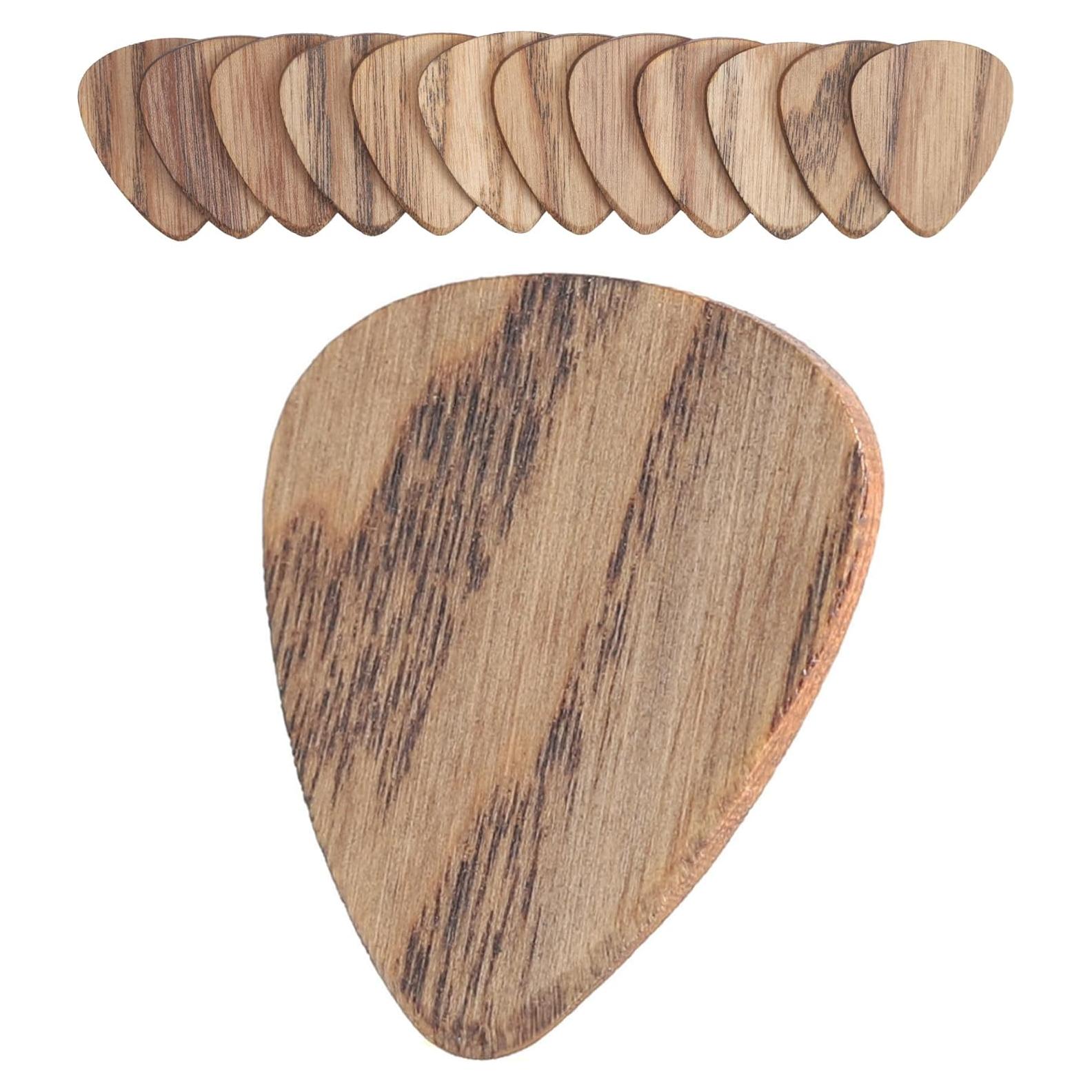 Paquete de 12 Púas de Guitarra de Madera 1.6mm - Acústica y Eléctrica