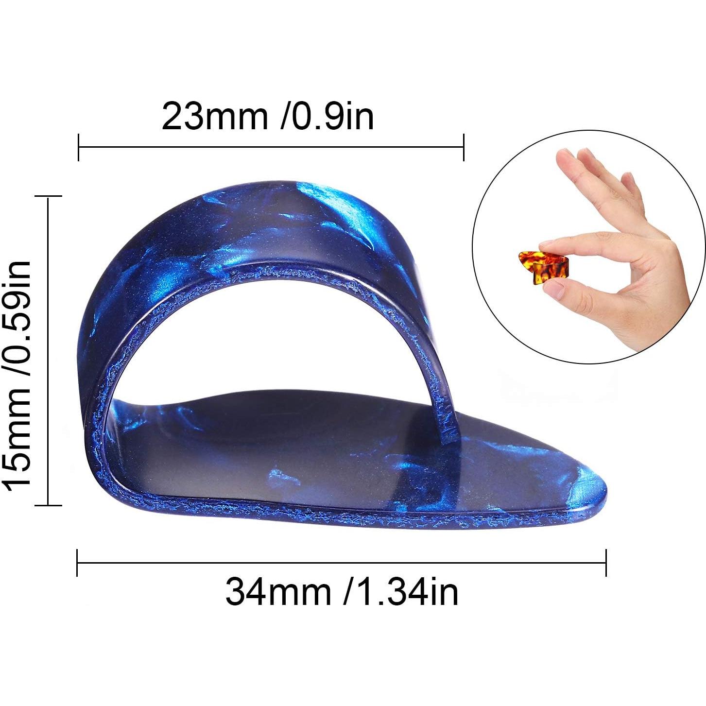 Puas de Pulgar Medianas de Celuloide - 12 Piezas con Caja