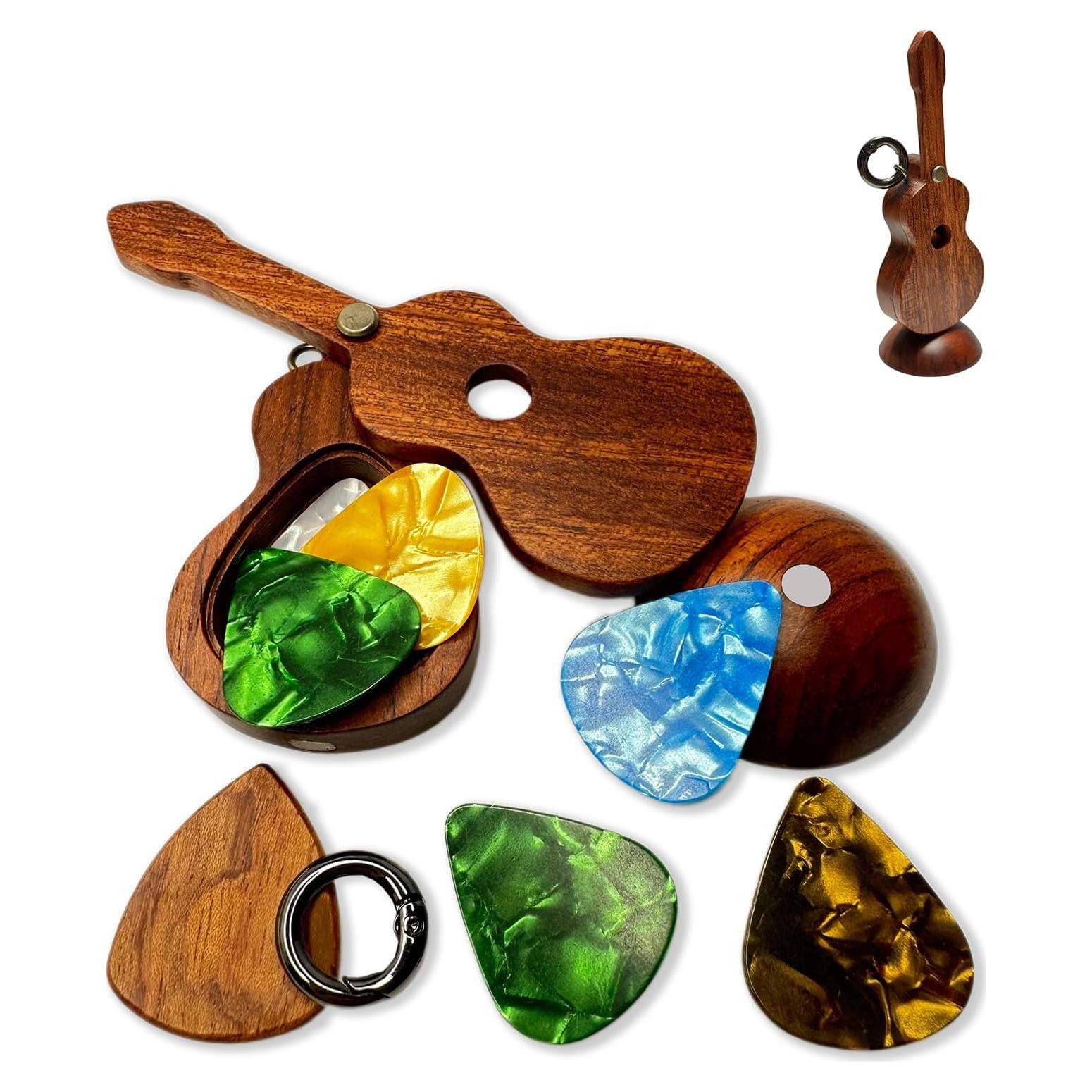 Soporte para Púa de Guitarra con Llavero y 6 Púas - Regalo Musical