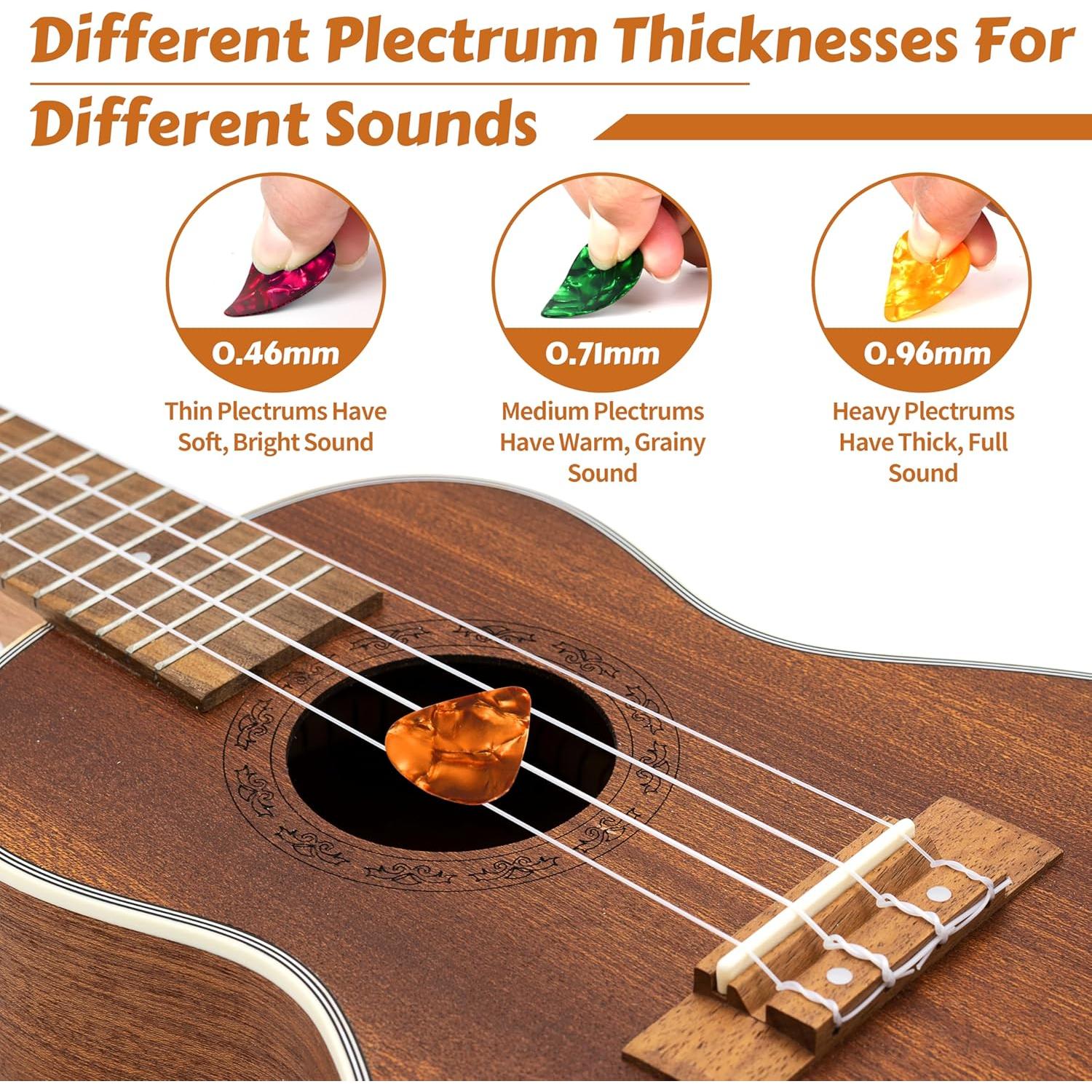 160 Púas de Guitarra de Celuloide Bymore - 3 Grosores