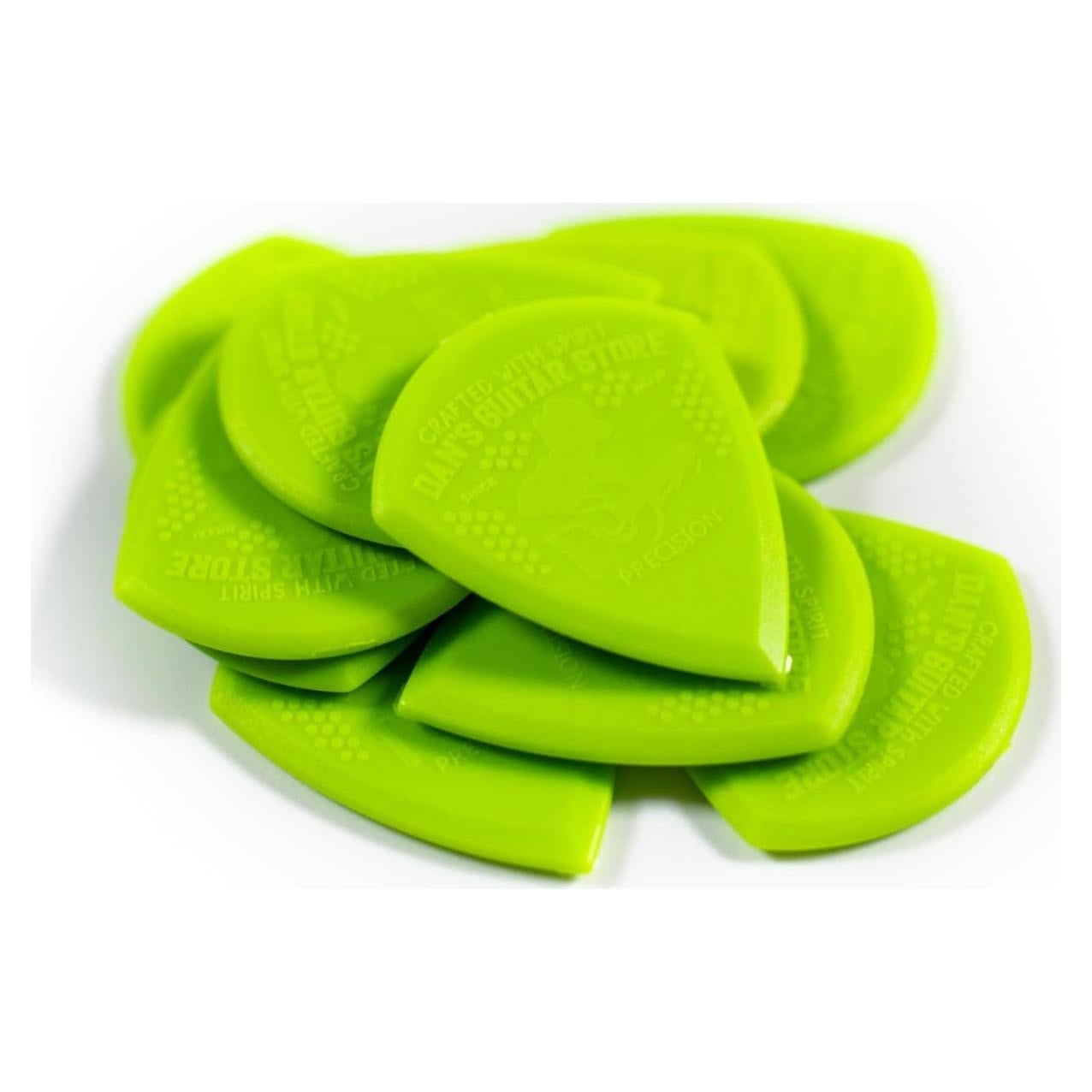Pua de Precisión Mini Dans Guitar Store - Paquete de 10 - Nylon Verde