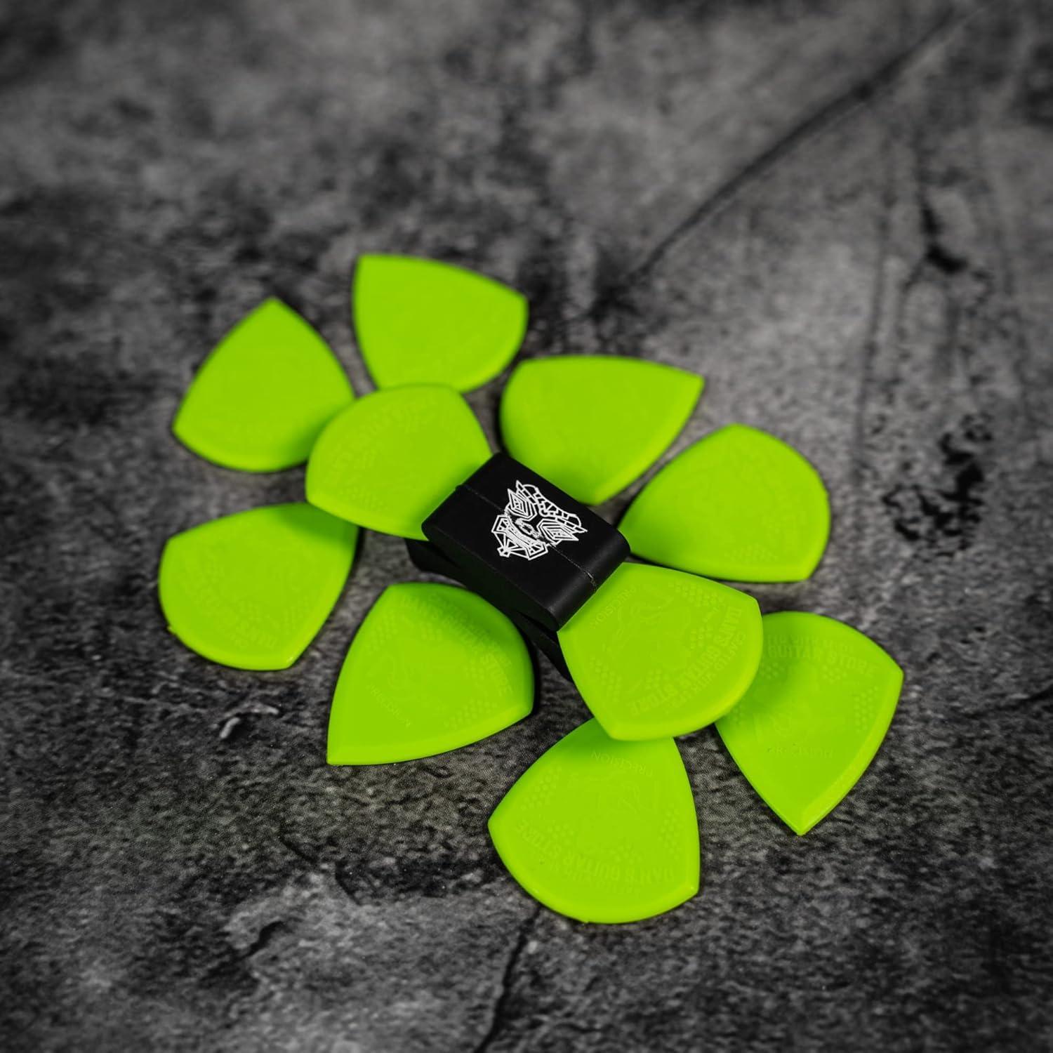 Pua de Precisión Mini Dans Guitar Store - Paquete de 10 - Nylon Verde