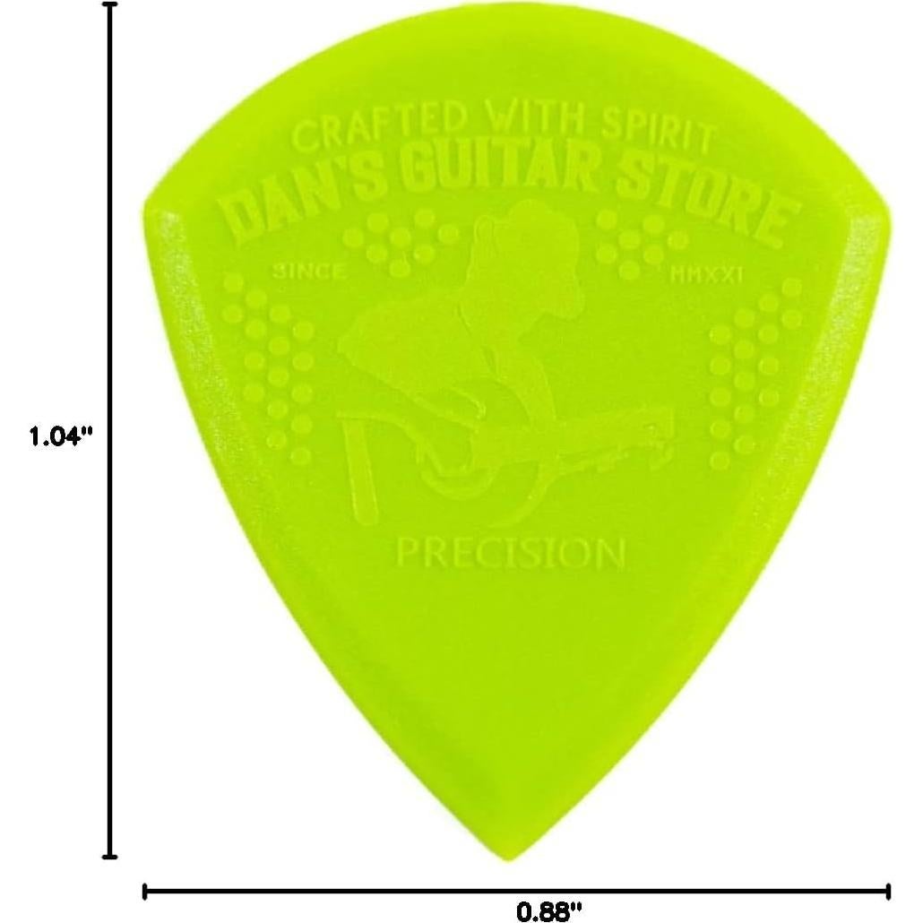 Pua de Precisión Mini Dans Guitar Store - Paquete de 10 - Nylon Verde