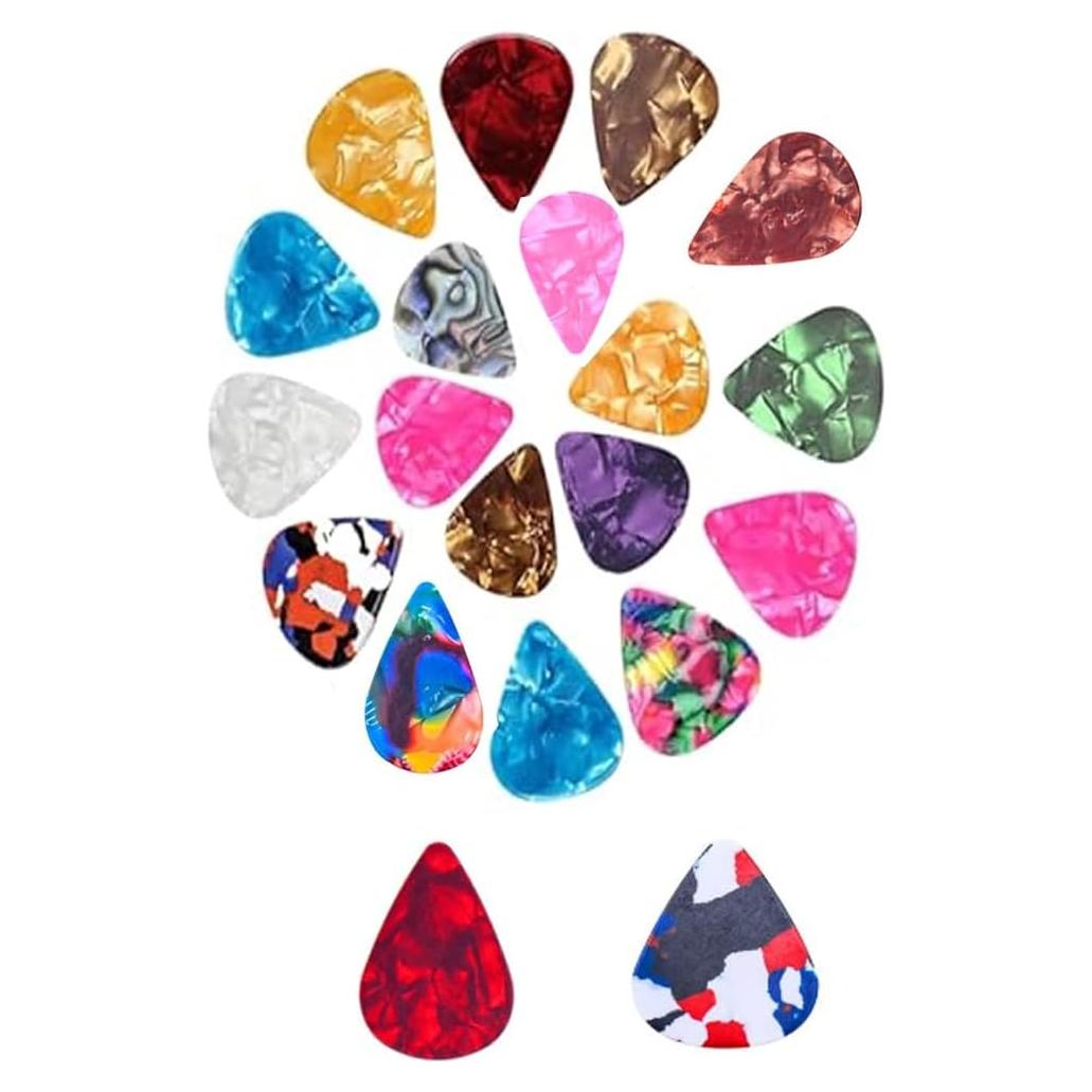 Paquete de 20 Púas de Guitarra Celluloide 0.46-0.96mm Coloridas