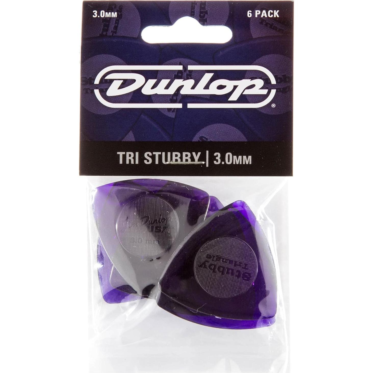 Puas de guitarra Dunlop Tri Stubby 3.0mm - Paquete de 6