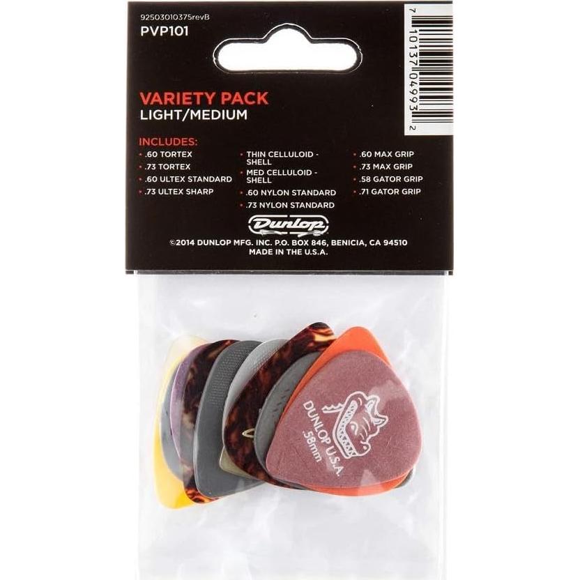 Púas de guitarra Dunlop PVP101 - Paquete variedad 12 unidades