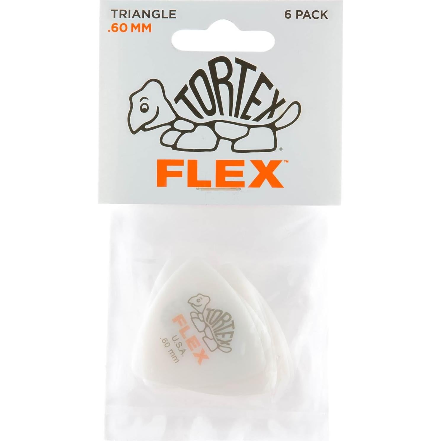 Púa de guitarra Jim Dunlop Tortex Flex Triángulo 0.60mm Naranja - 6 Paquete