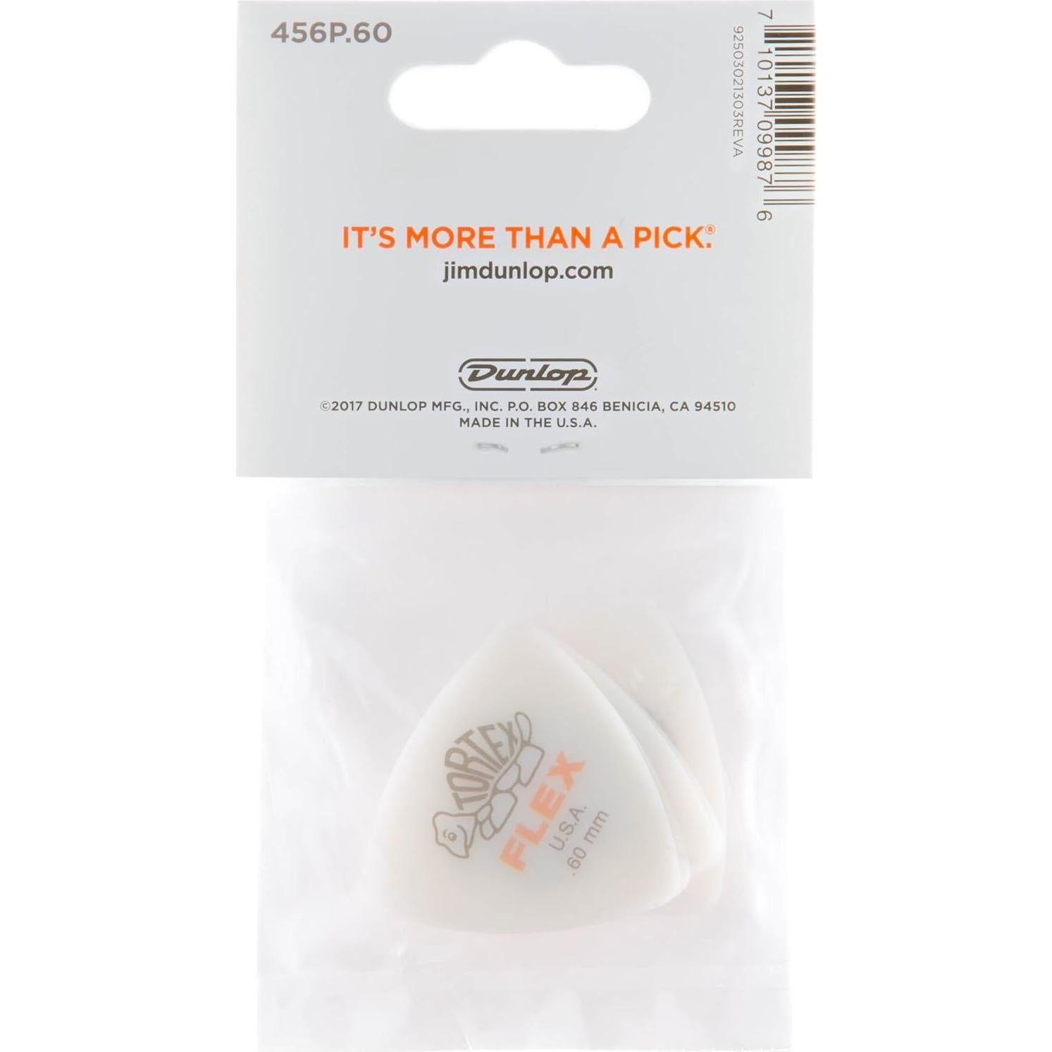 Púa de guitarra Jim Dunlop Tortex Flex Triángulo 0.60mm Naranja - 6 Paquete