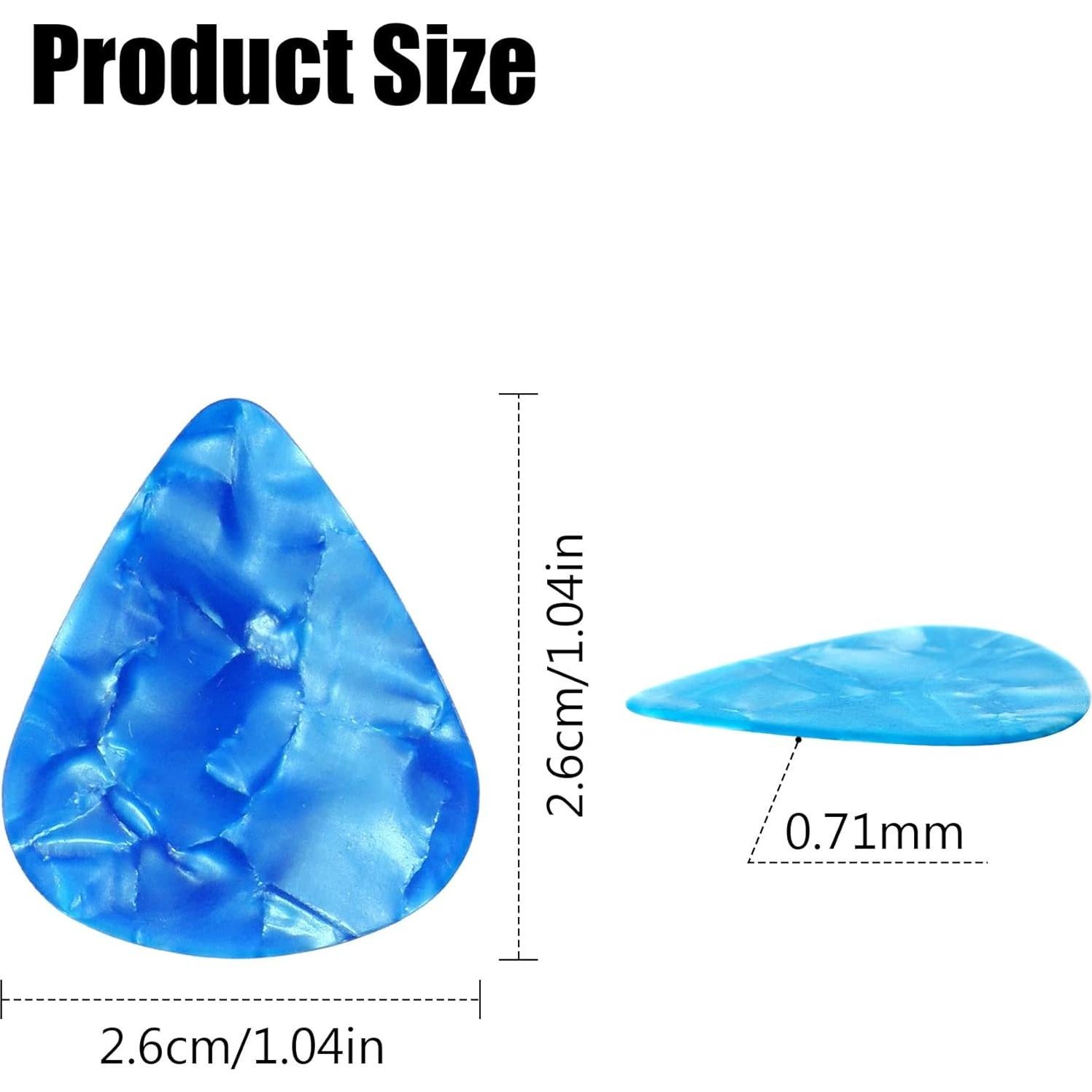 Púas de Guitarra Augshy, Paquete de 150 Púas de Celluloide 0.71mm