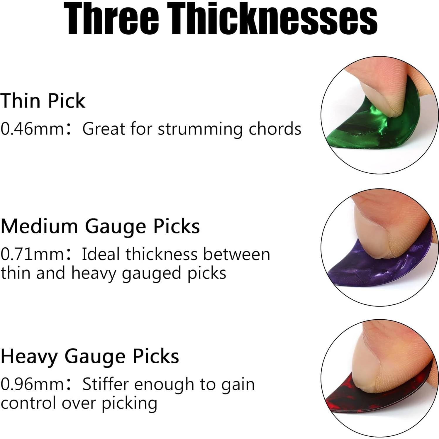 Púas de Guitarra Augshy, Paquete de 150 Púas de Celluloide 0.71mm