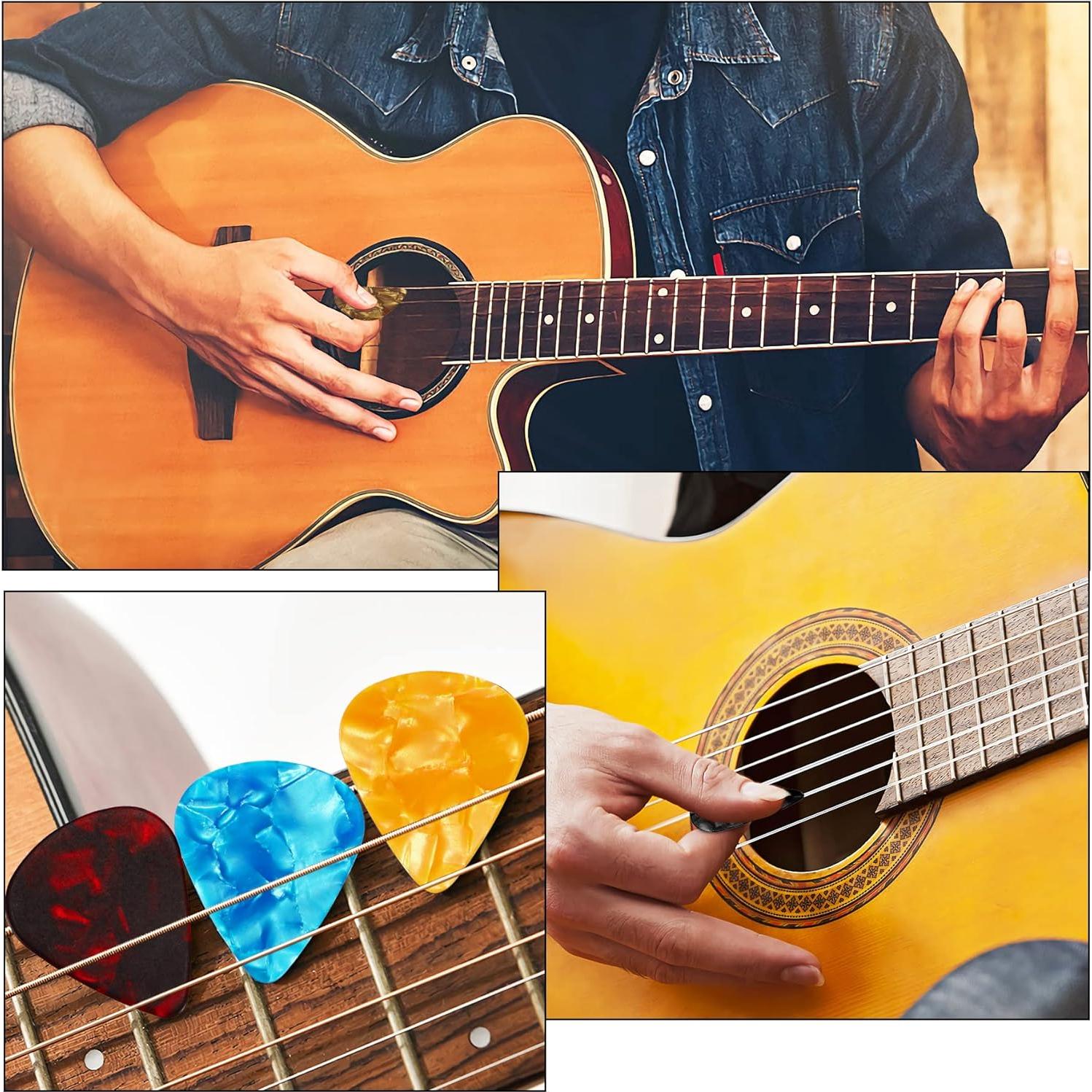 Púas de Guitarra Augshy, Paquete de 150 Púas de Celluloide 0.71mm