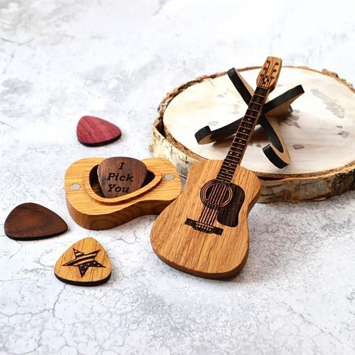 Caja de Pua de Guitarra de Madera GOKTRO - 3 Piezas