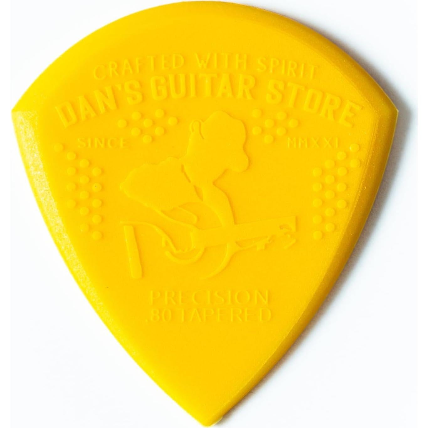 Paquete de 10 Púas de Guitarra Dan 0.80mm Nylon Amarillo