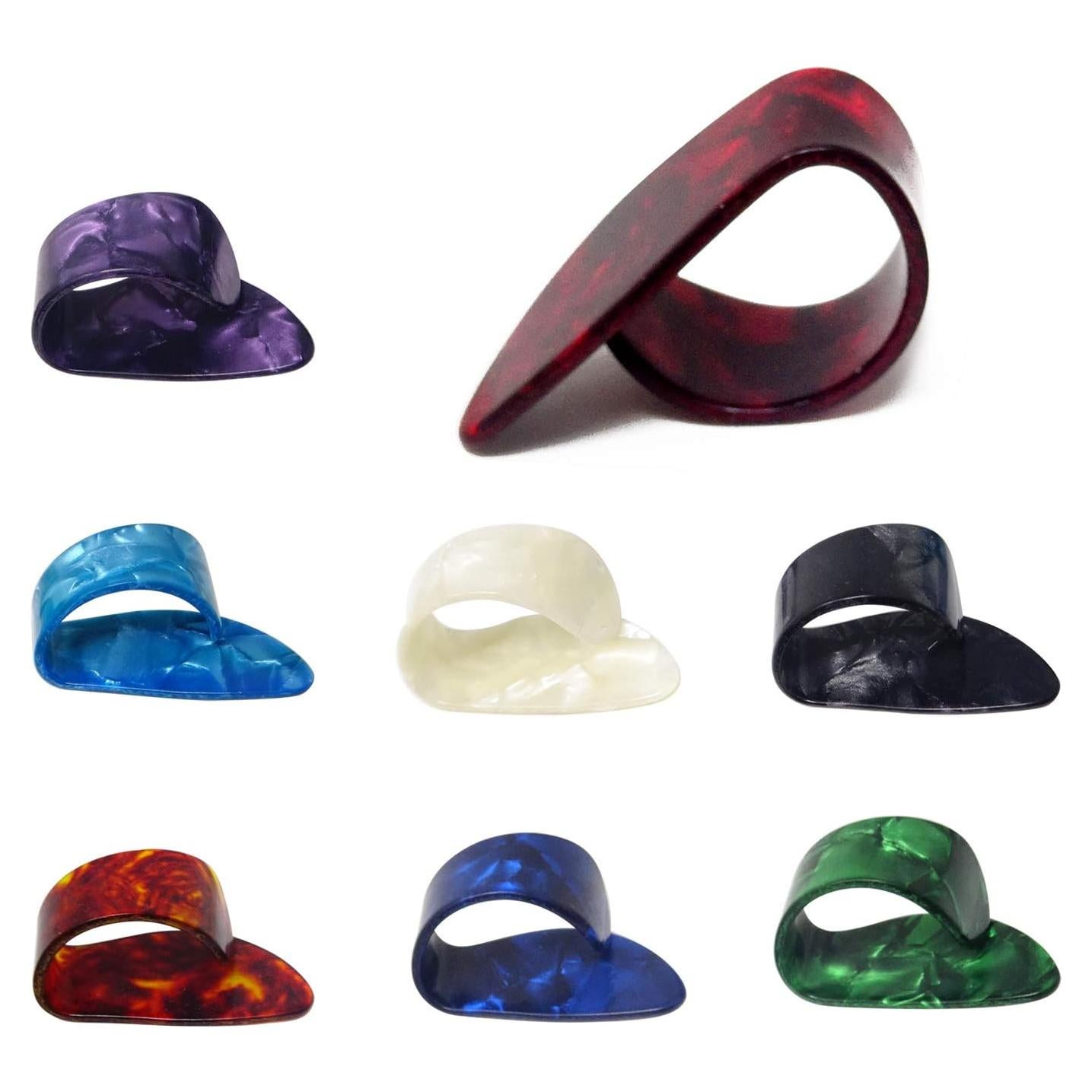 Púas de Dedo Honbay 8PCS Celluloide Multicolor para Guitarra