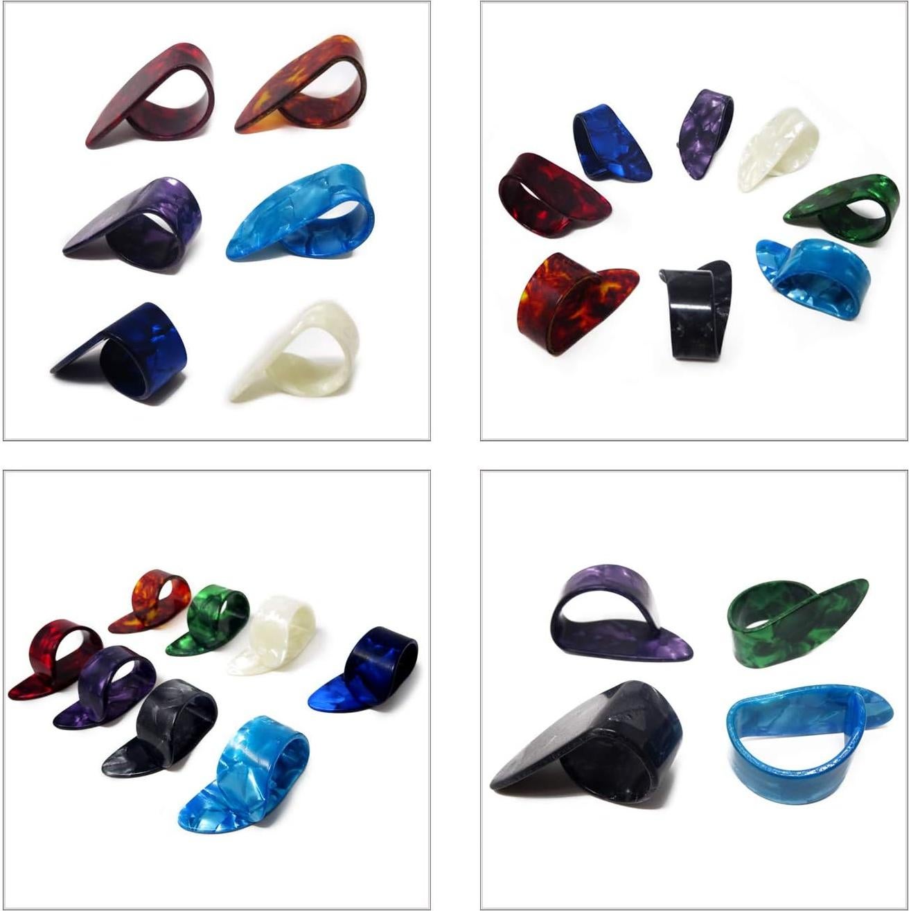 Púas de Dedo Honbay 8PCS Celluloide Multicolor para Guitarra