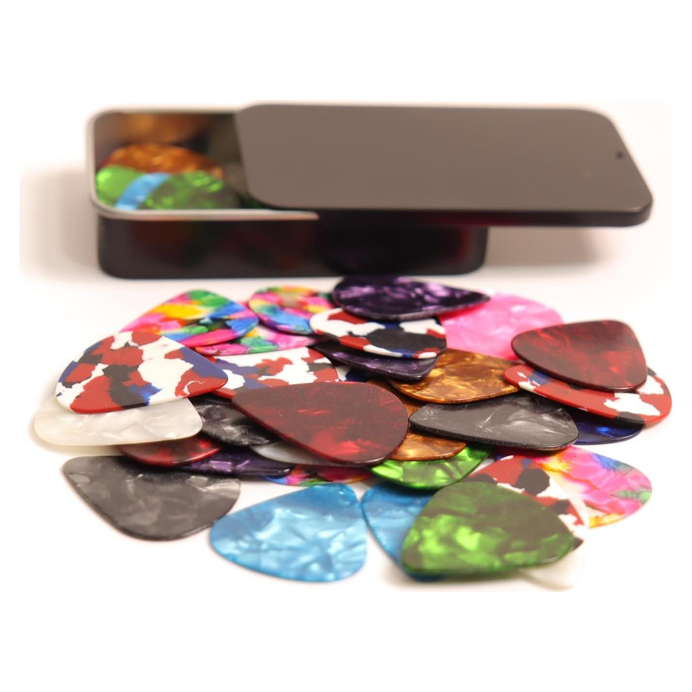 48 Pcs Púas de Guitarra Fishkonw - Fina, Media, Pesada