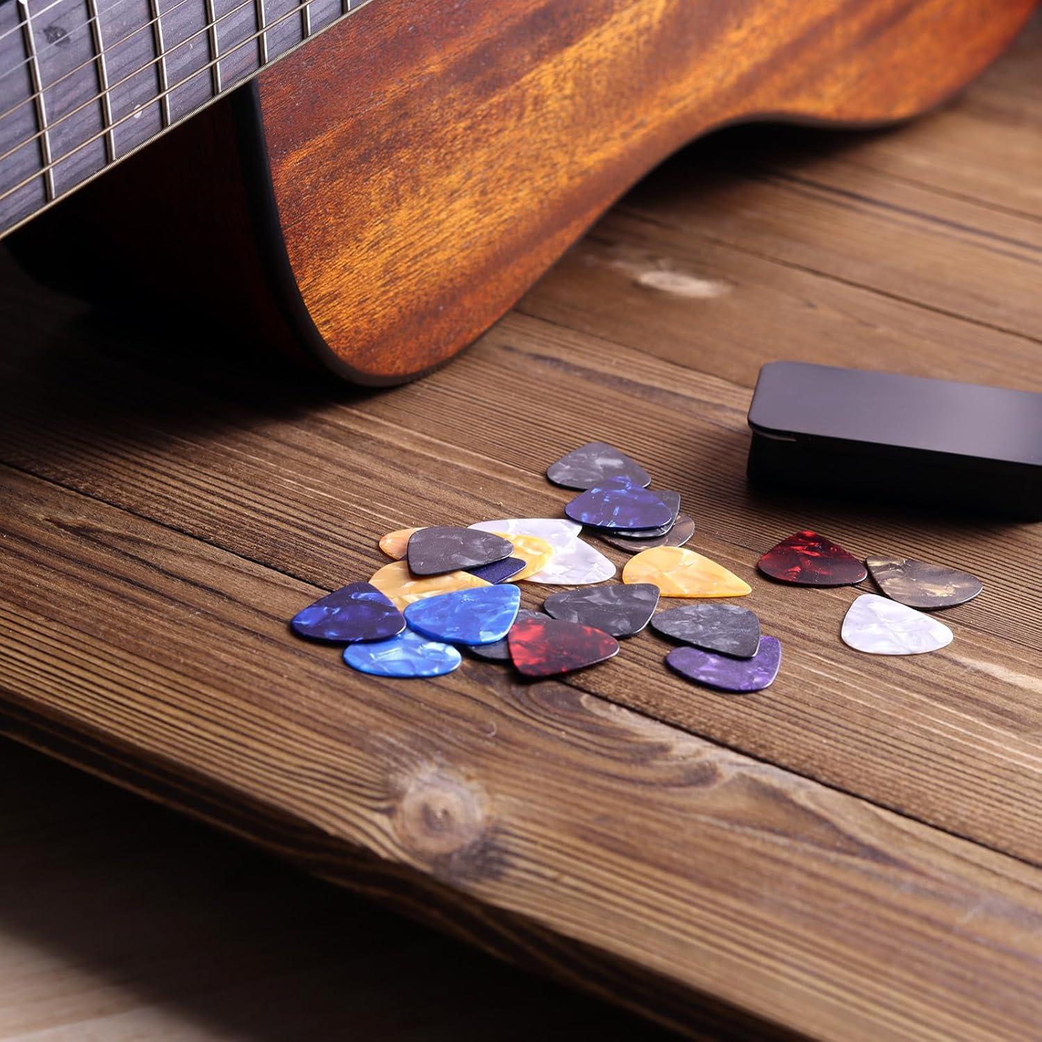 48 Pcs Púas de Guitarra Fishkonw - Fina, Media, Pesada