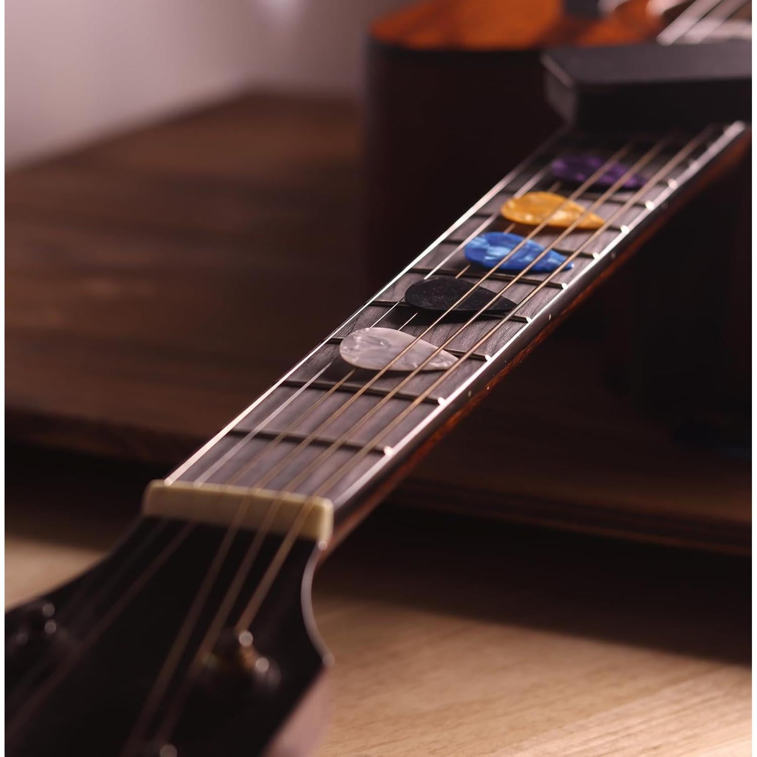 48 Pcs Púas de Guitarra Fishkonw - Fina, Media, Pesada