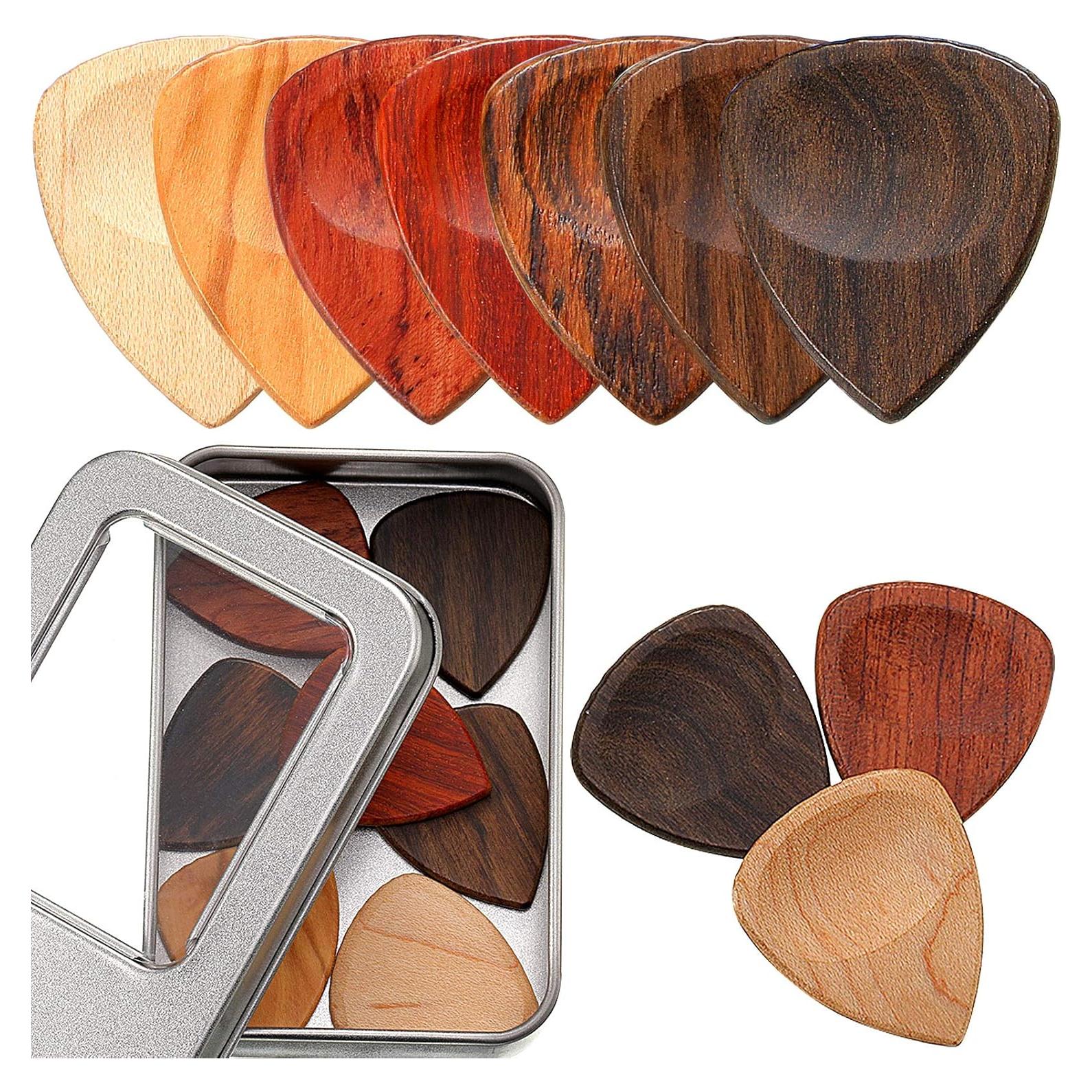 Set de 10 Púas de Guitarra de Madera Exótica Yeshone