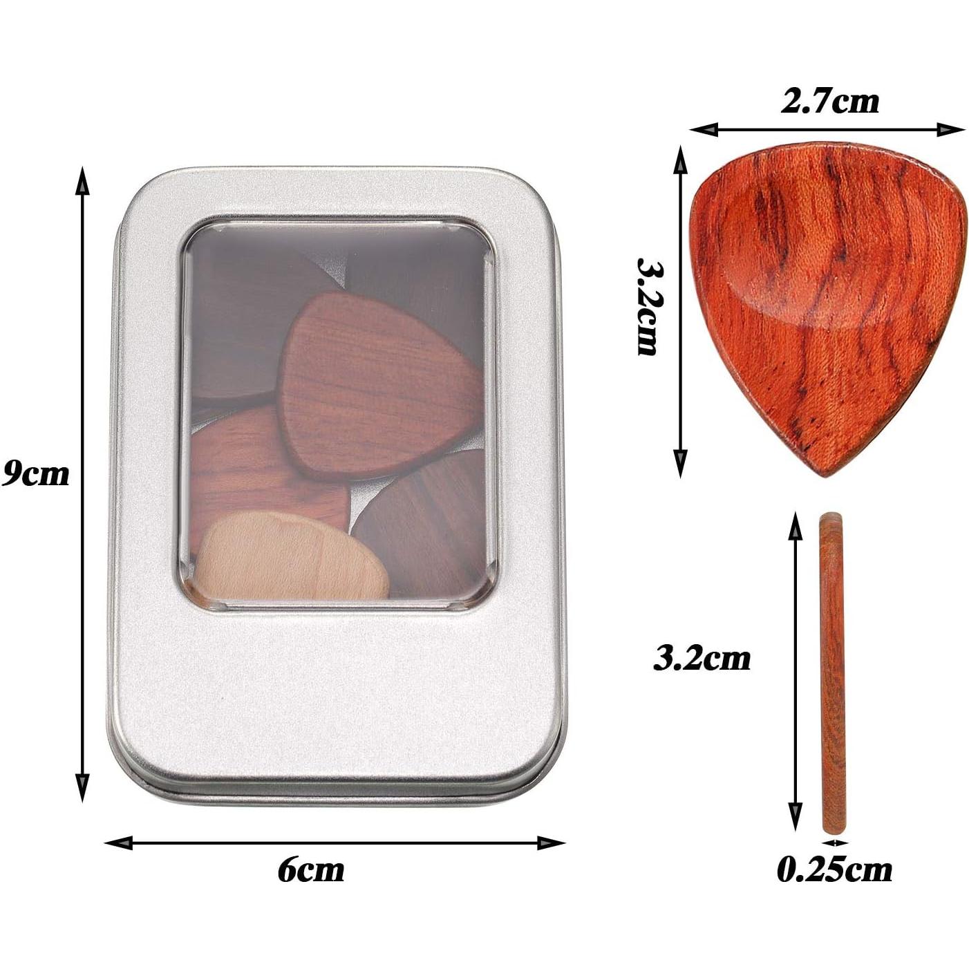 Set de 10 Púas de Guitarra de Madera Exótica Yeshone