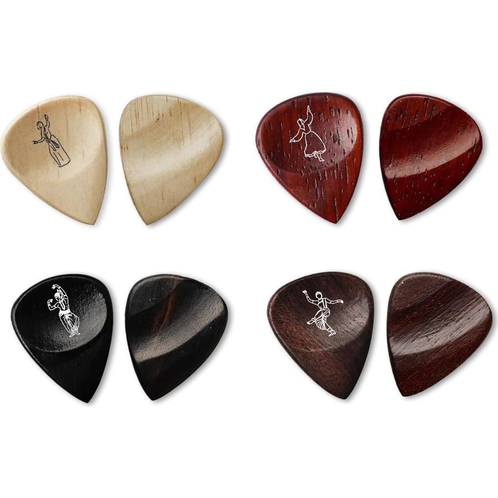 Puas de guitarra de madera Kadence Heritage - Set de 8 púas artesanales