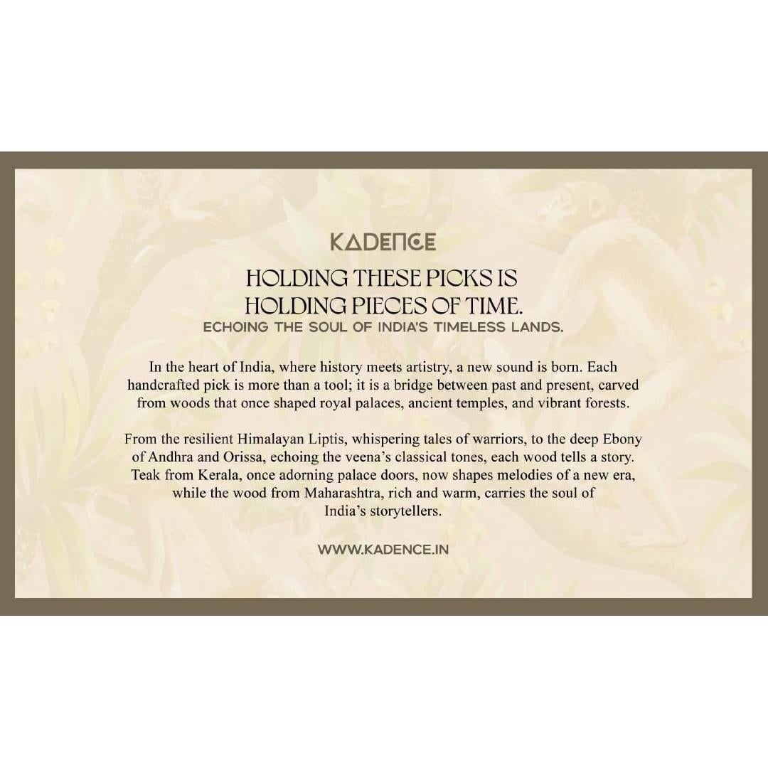 Puas de guitarra de madera Kadence Heritage - Set de 8 púas artesanales