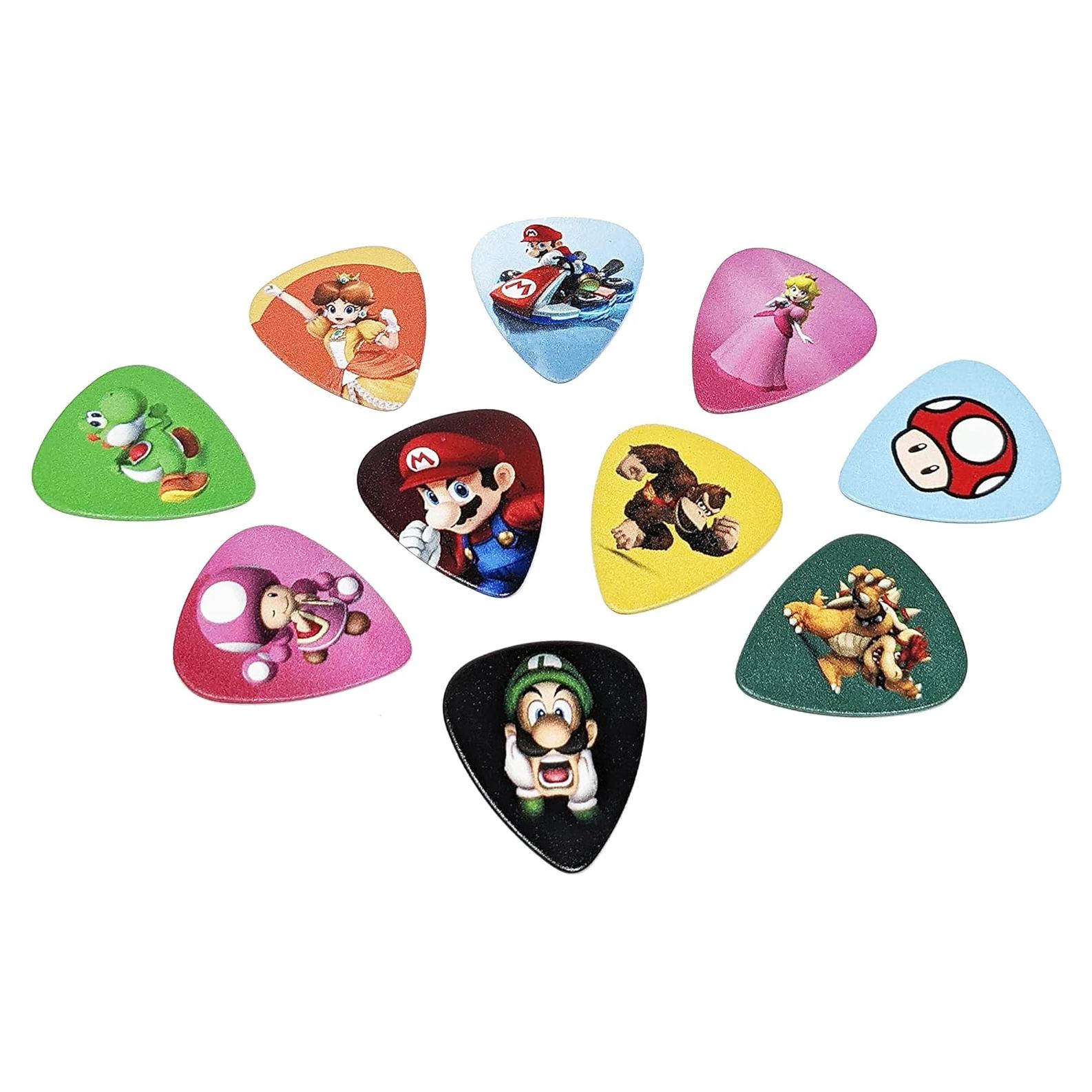 Puas de guitarra Mario Coloridas 10 unidades 0.71mm
