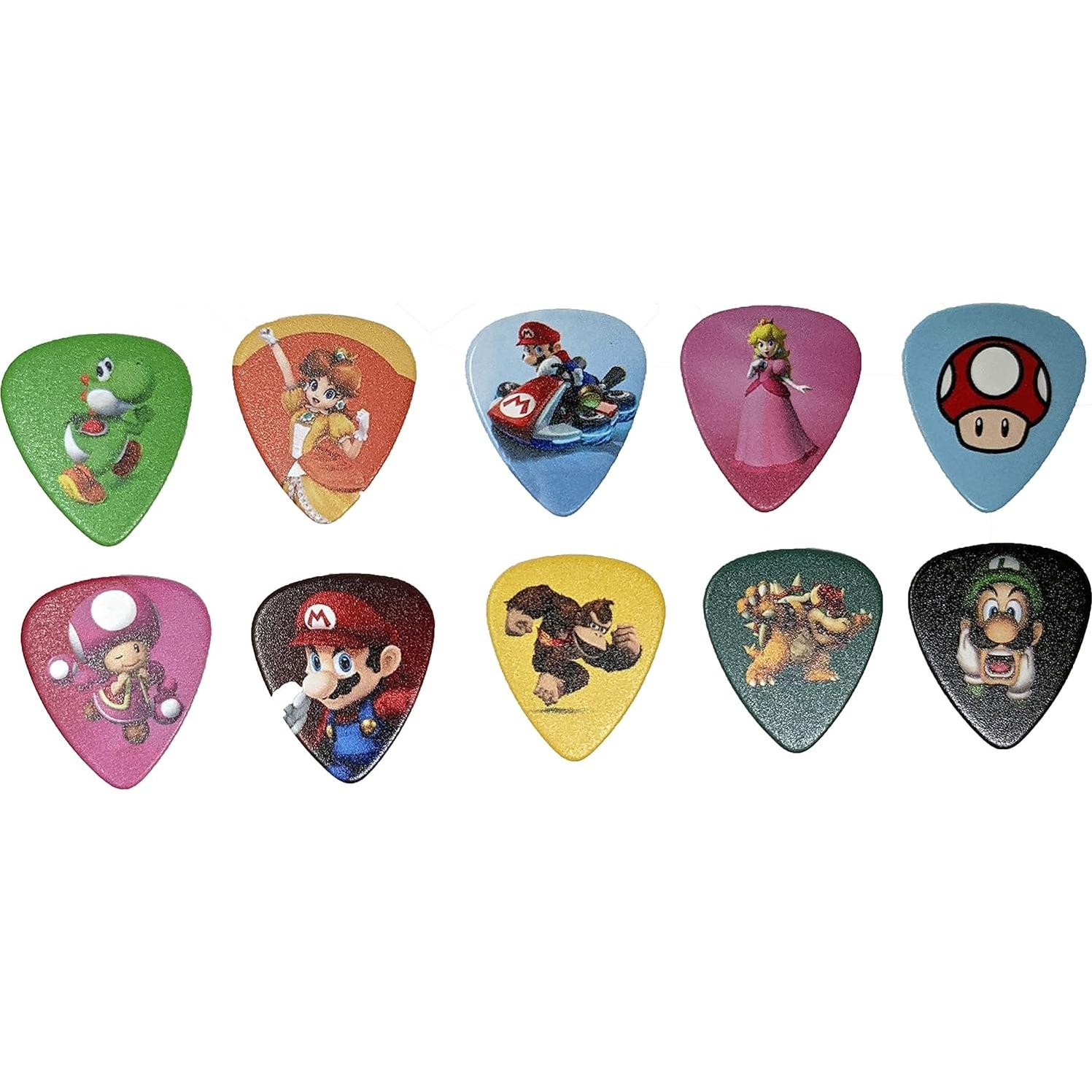 Puas de guitarra Mario Coloridas 10 unidades 0.71mm