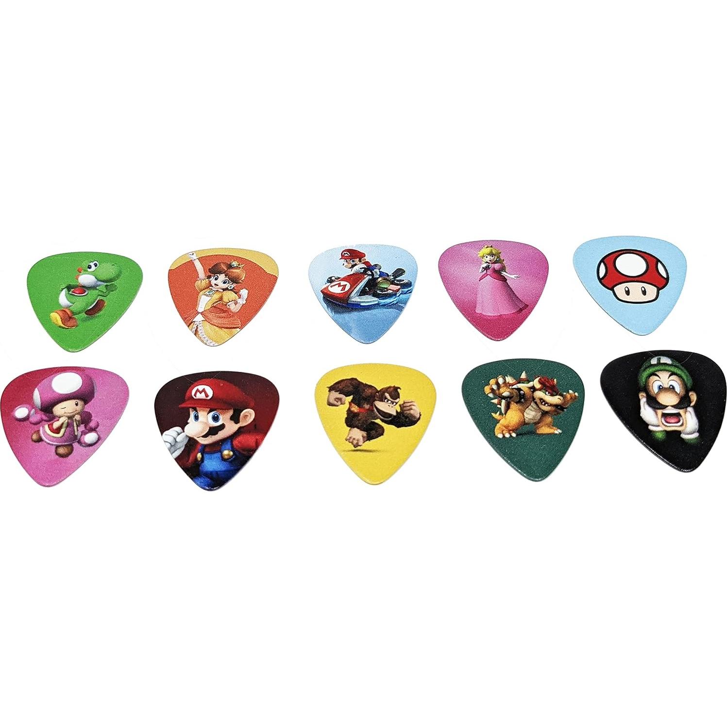 Puas de guitarra Mario Coloridas 10 unidades 0.71mm