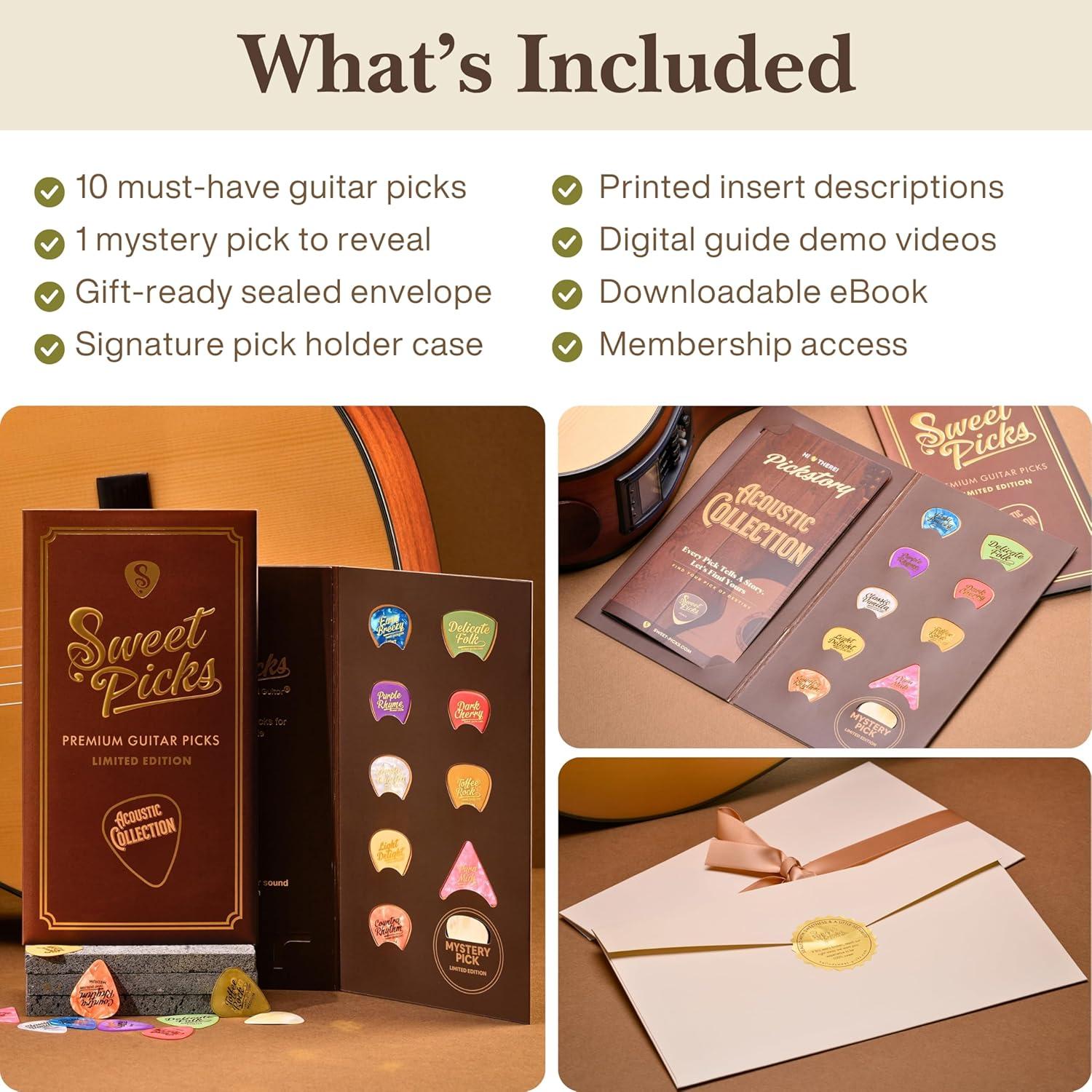 Muestras de Púas de Guitarra Acústica PickStory - 10 Púas