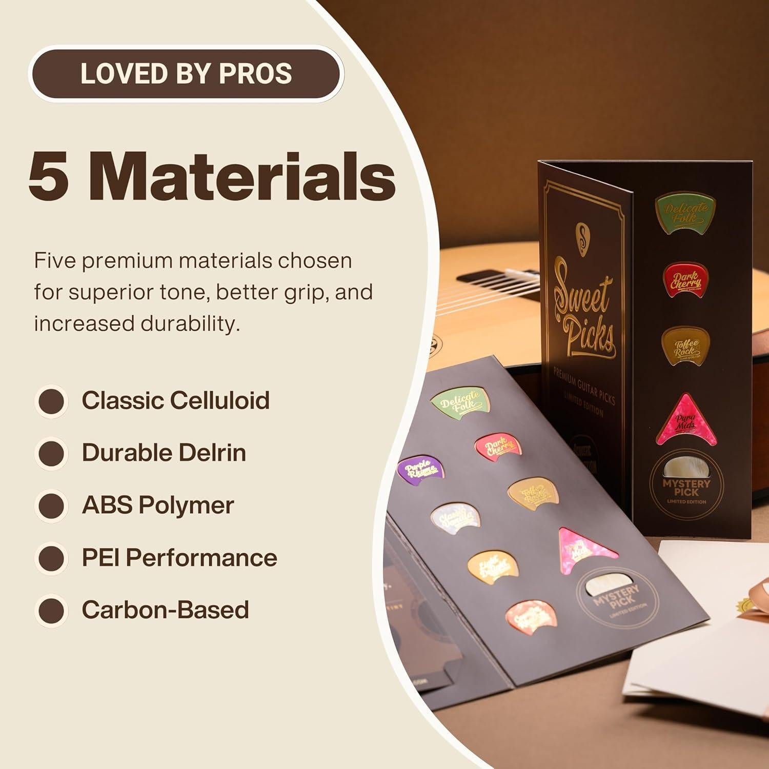 Muestras de Púas de Guitarra Acústica PickStory - 10 Púas